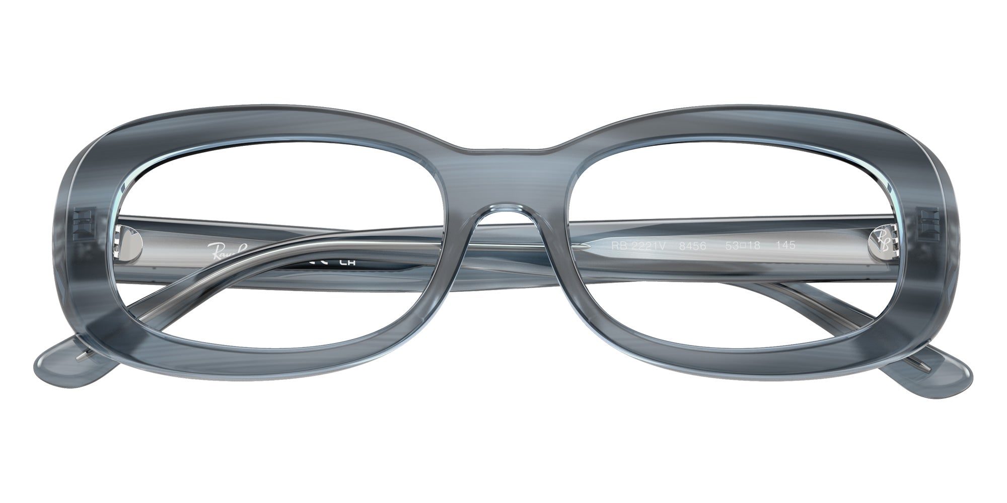 Ray-Ban® RX2221V RX2221V 8456 53 Eyeglasses - Striped Blue
