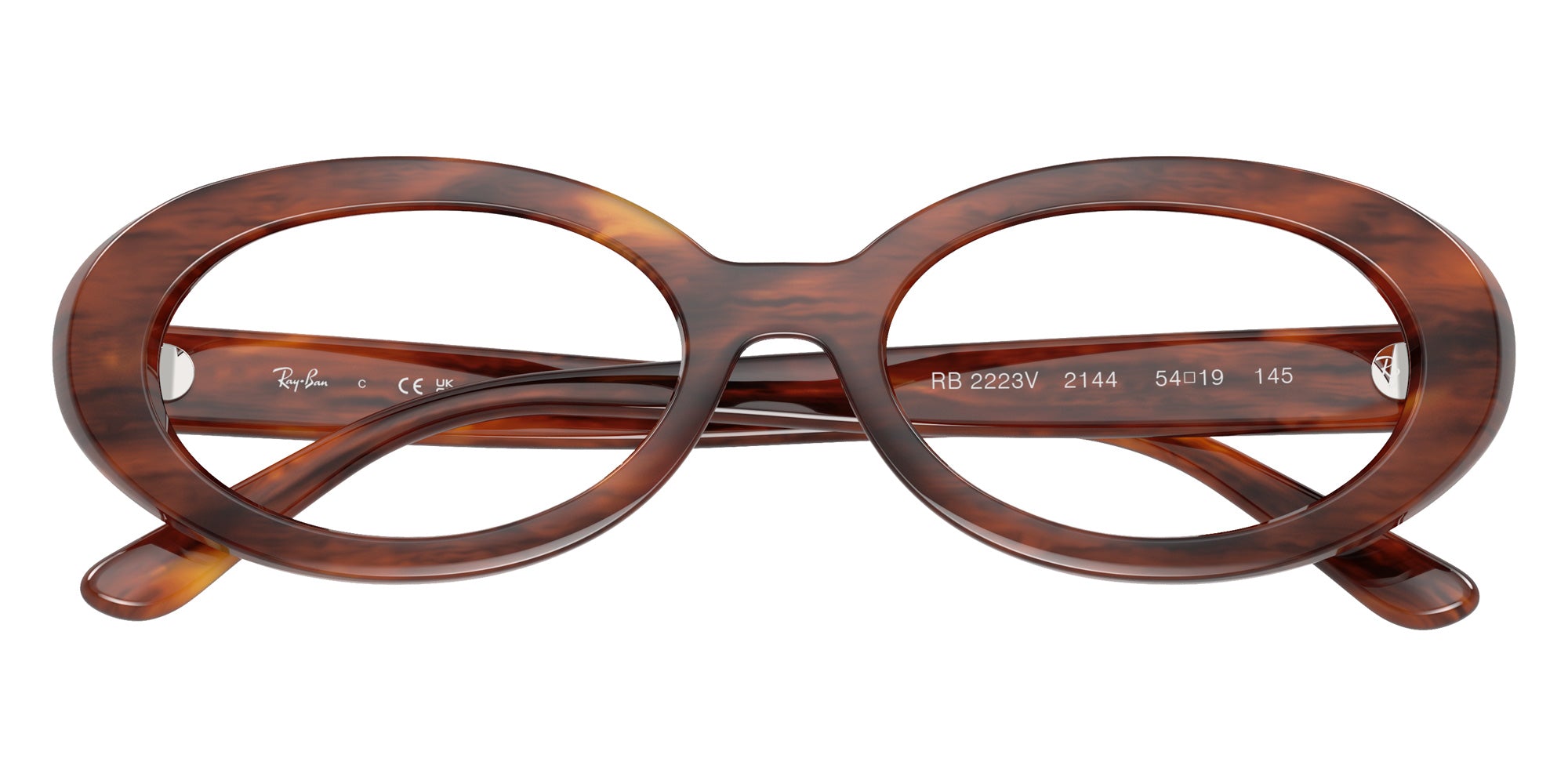 Ray-Ban® RX2223V RX2223V 2144 54 Eyeglasses - Striped Havana
