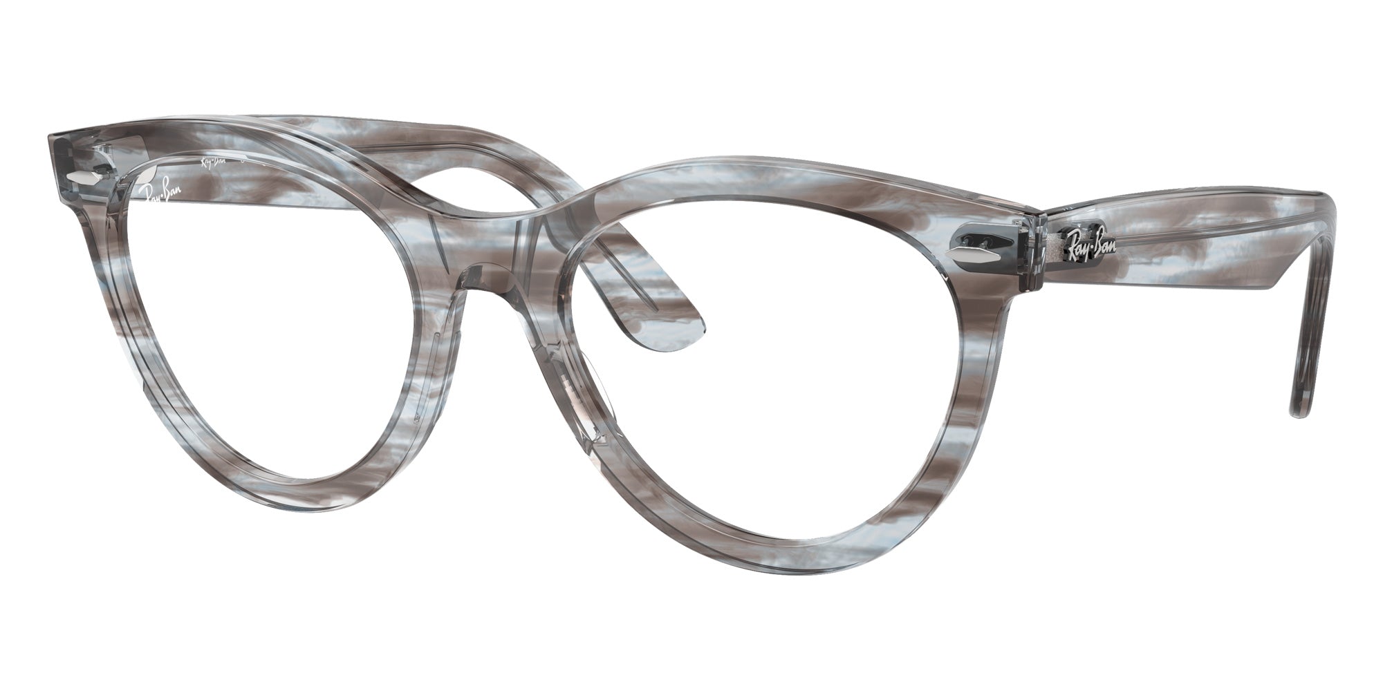 Ray-Ban® RX2241V RX2241V 8361 51 Eyeglasses - Striped Transparent Blue