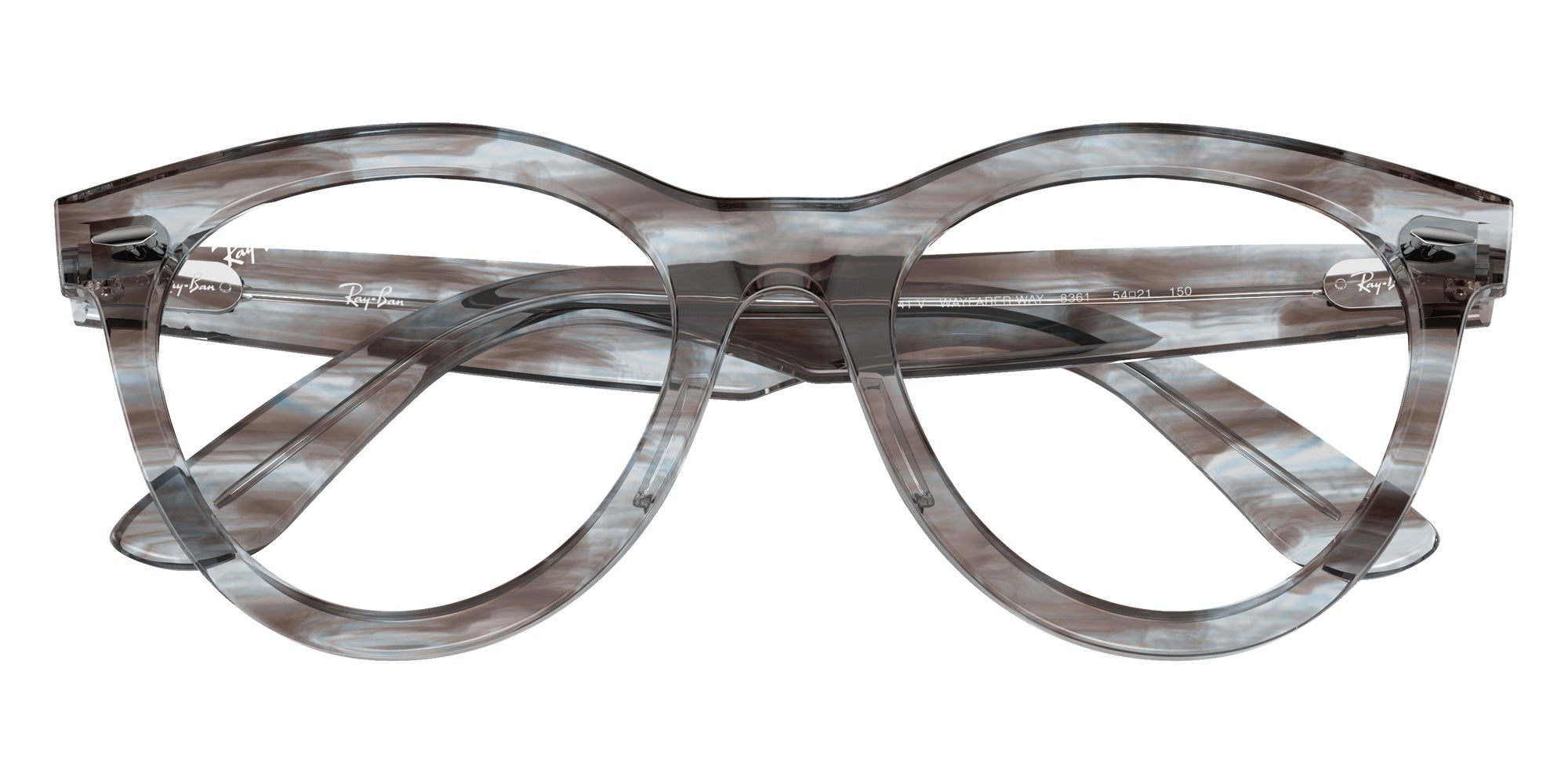 Ray-Ban® RX2241V RX2241V 8361 51 Eyeglasses - Striped Transparent Blue