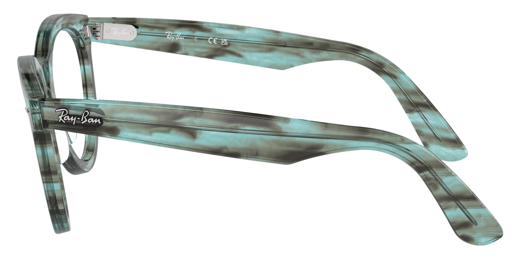 Ray-Ban® RX2241V RX2241V 8362 51 Eyeglasses - Striped Transparent Green