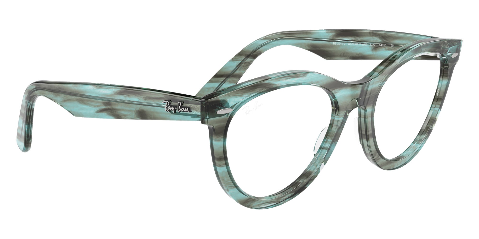 Ray-Ban® RX2241V RX2241V 8362 51 Eyeglasses - Striped Transparent Green
