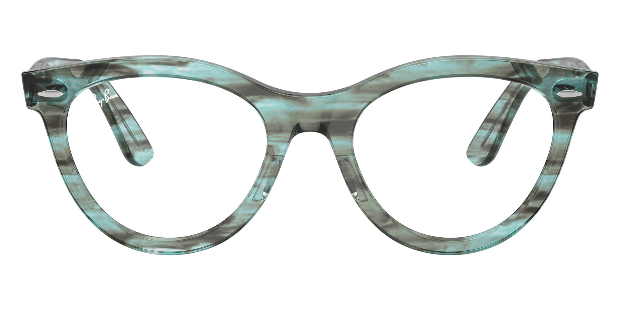 Ray-Ban® RX2241V RX2241V 8362 51 Eyeglasses - Striped Transparent Green