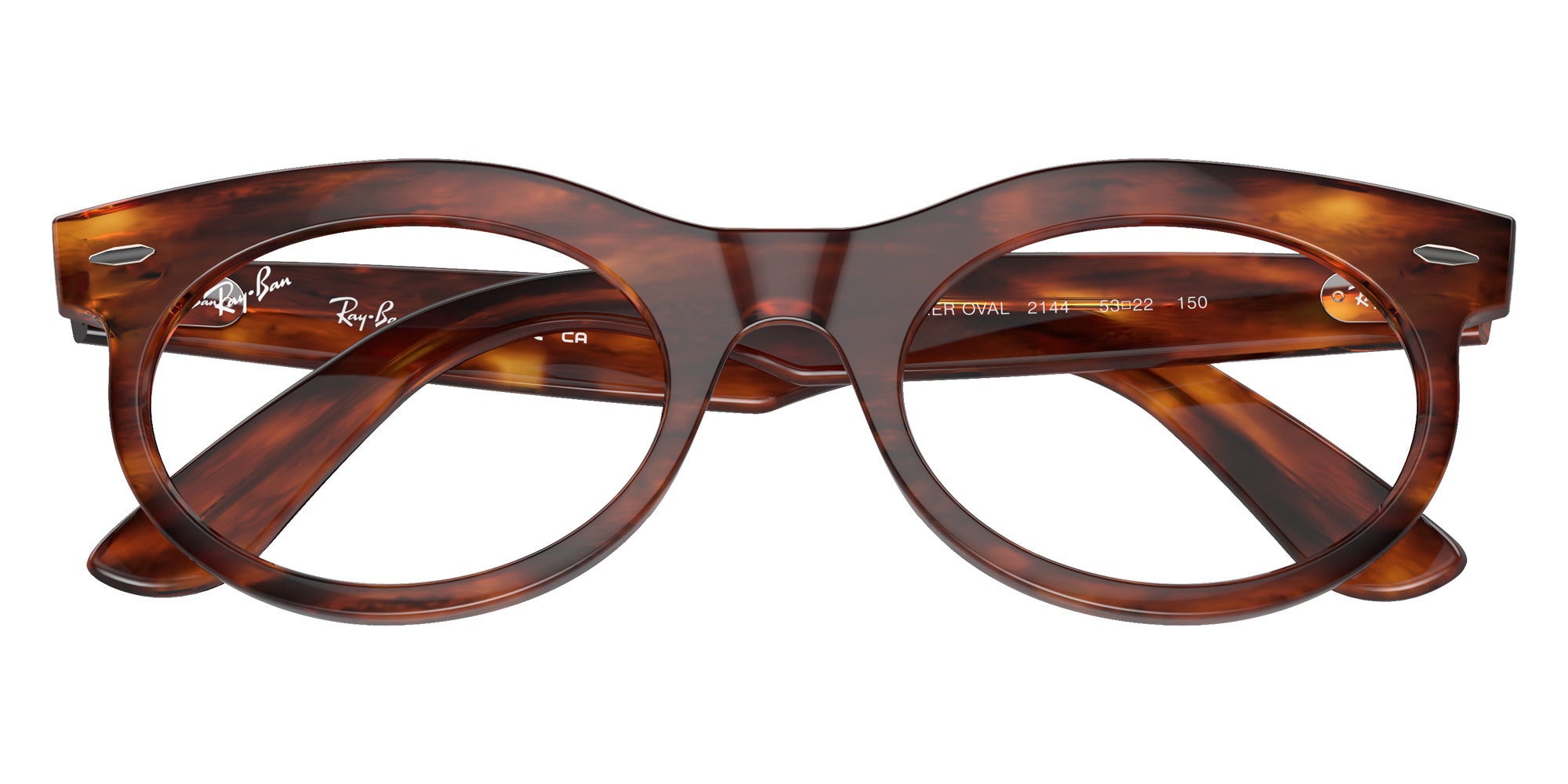 Ray-Ban® RX2242V RX2242V 2144 50 Eyeglasses - Striped Havana