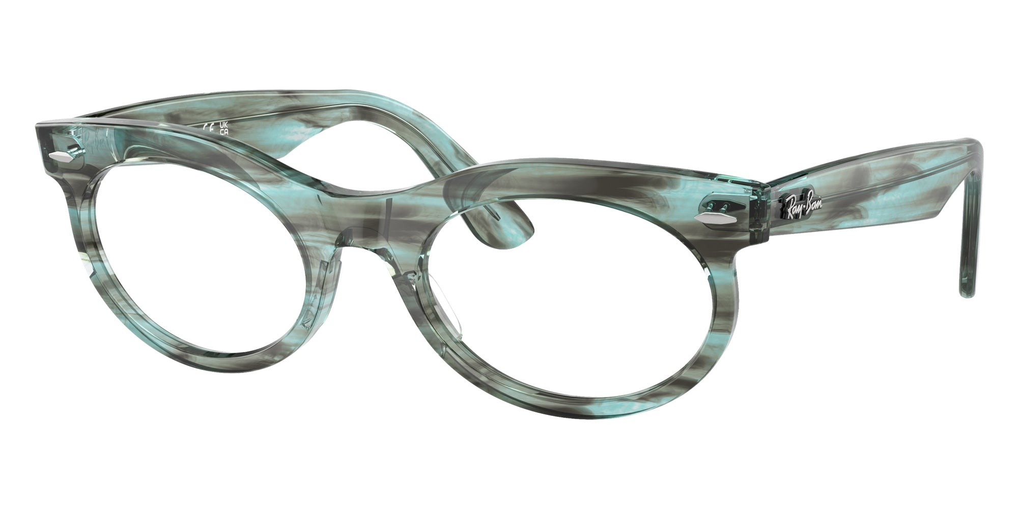 Ray-Ban® RX2242V RX2242V 8362 53 Eyeglasses - Striped Transparent Green