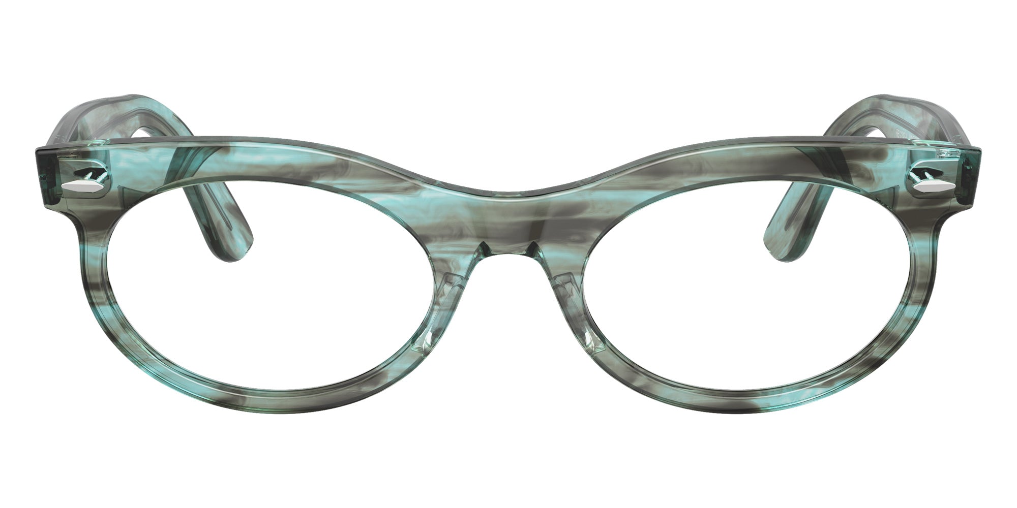 Ray-Ban® RX2242V RX2242V 8362 53 Eyeglasses - Striped Transparent Green