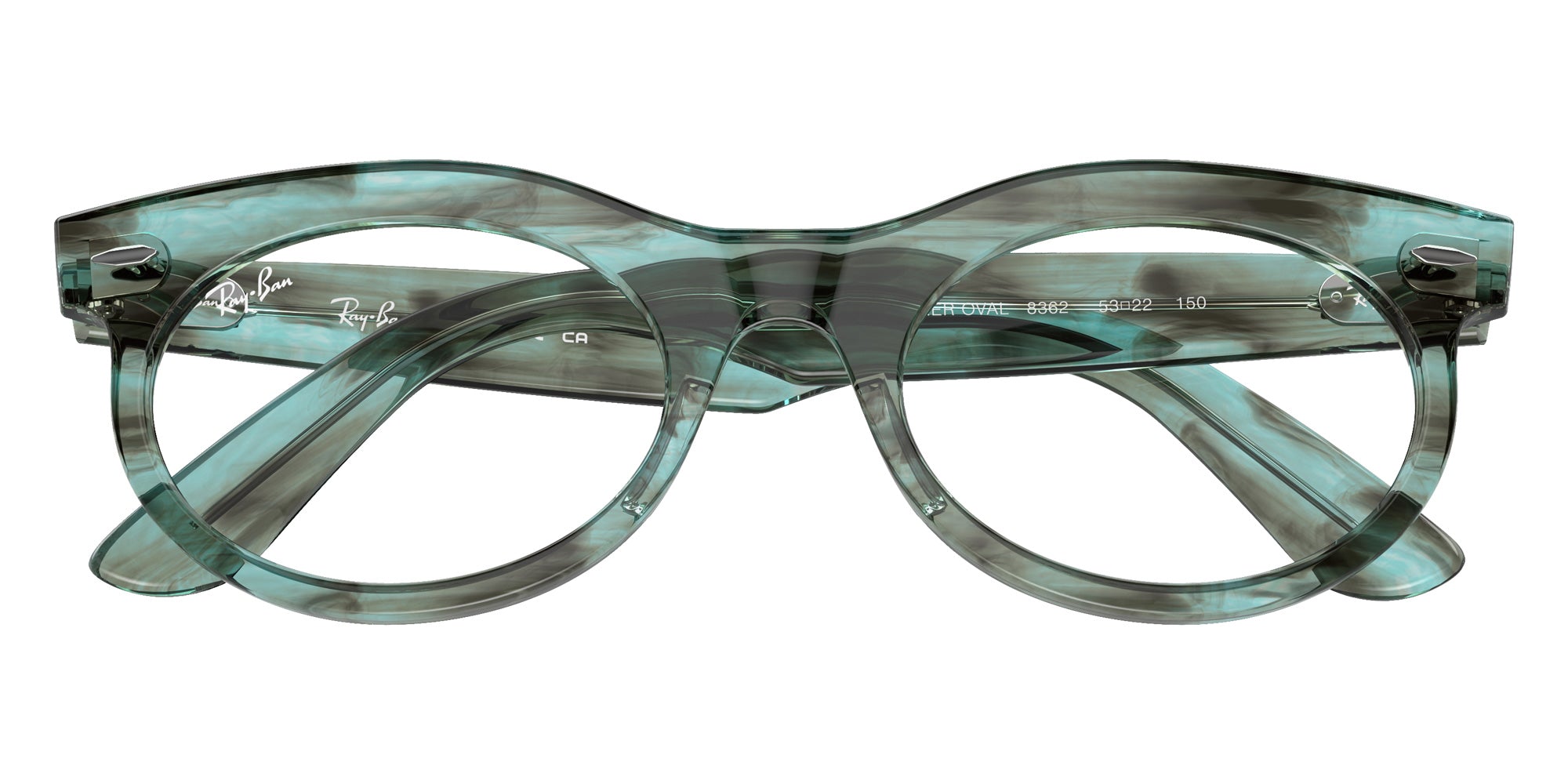 Ray-Ban® RX2242V RX2242V 8362 53 Eyeglasses - Striped Transparent Green