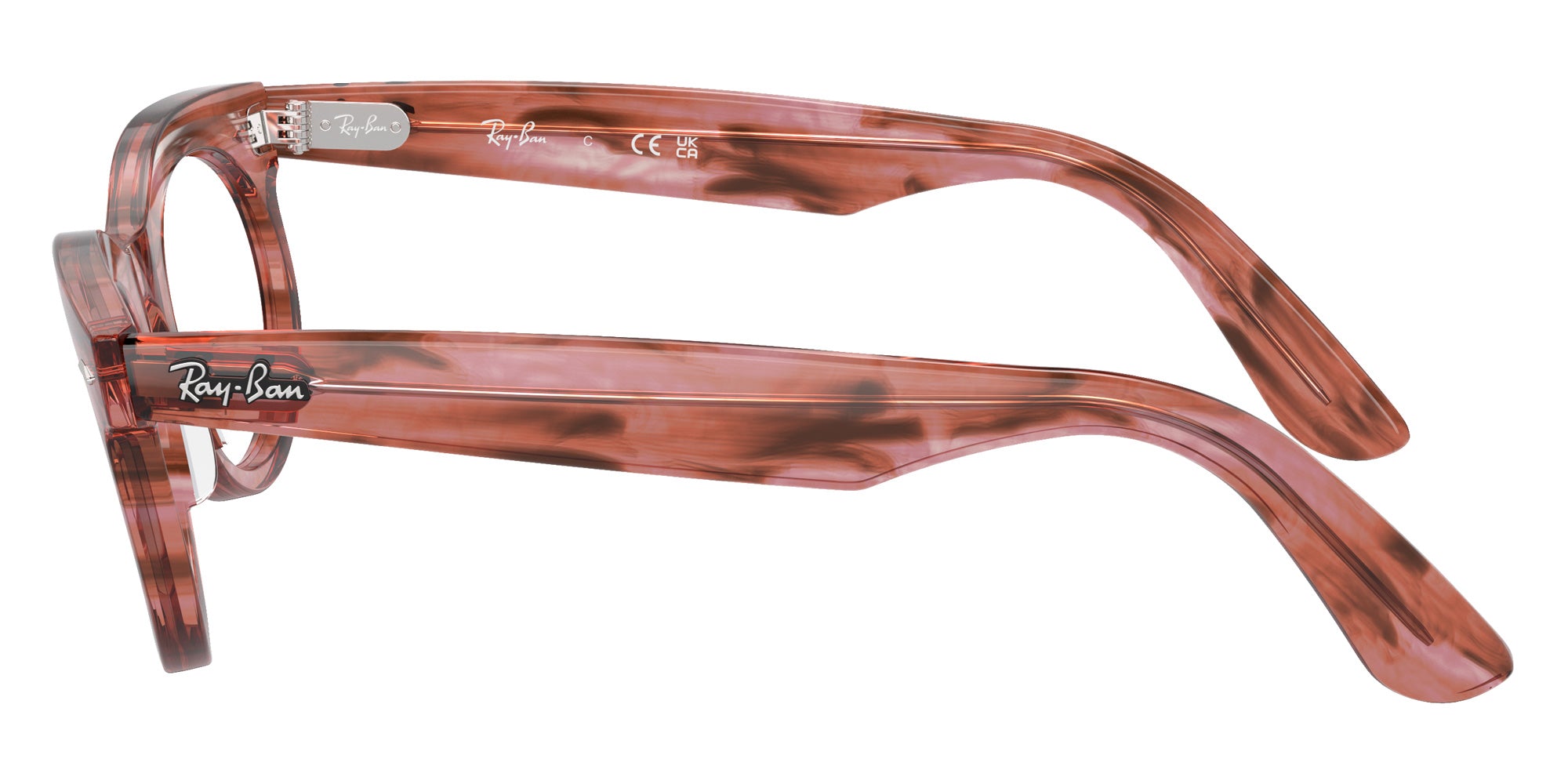 Ray-Ban® RX2242V RX2242V 8363 53 Eyeglasses - Striped Transparent Pink