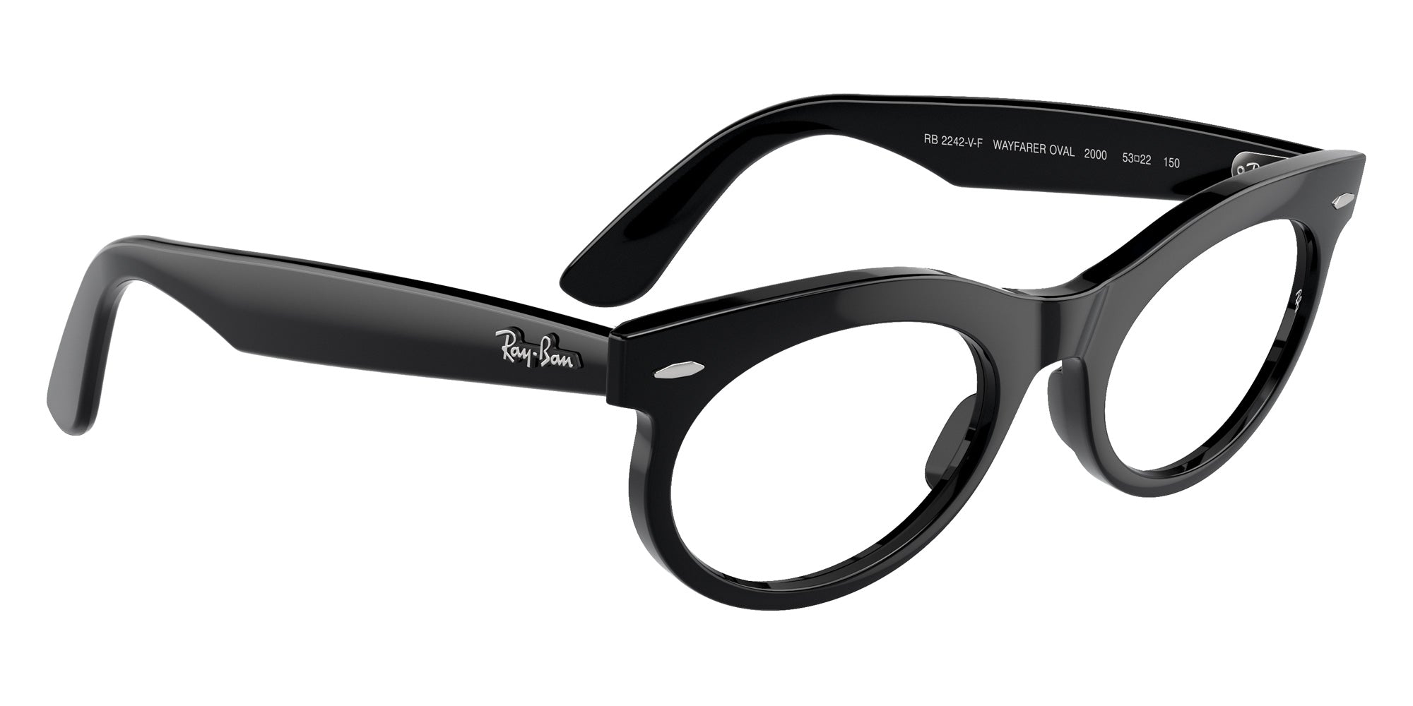 Ray-Ban® RX2242VF RX2242VF 2000 53 Eyeglasses - Black