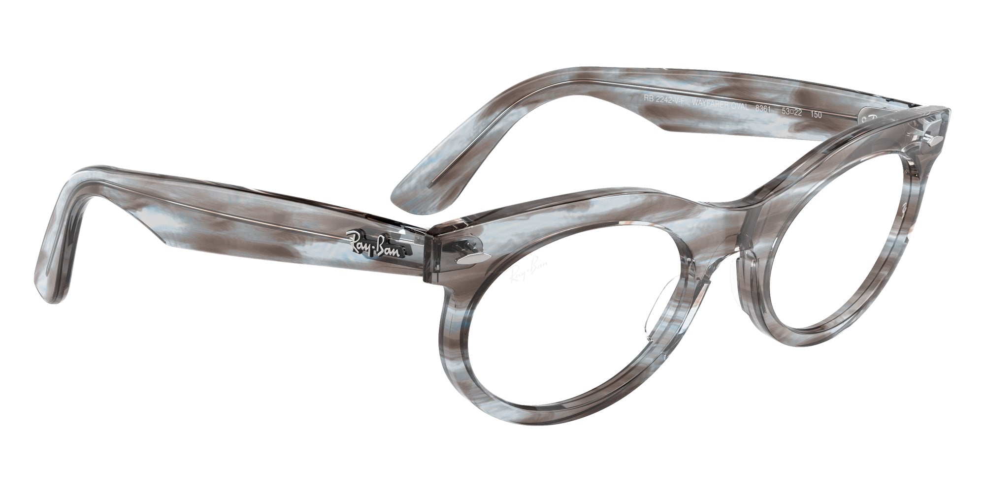 Ray-Ban® RX2242VF RX2242VF 8361 53 Eyeglasses - Striped Transparent Blue