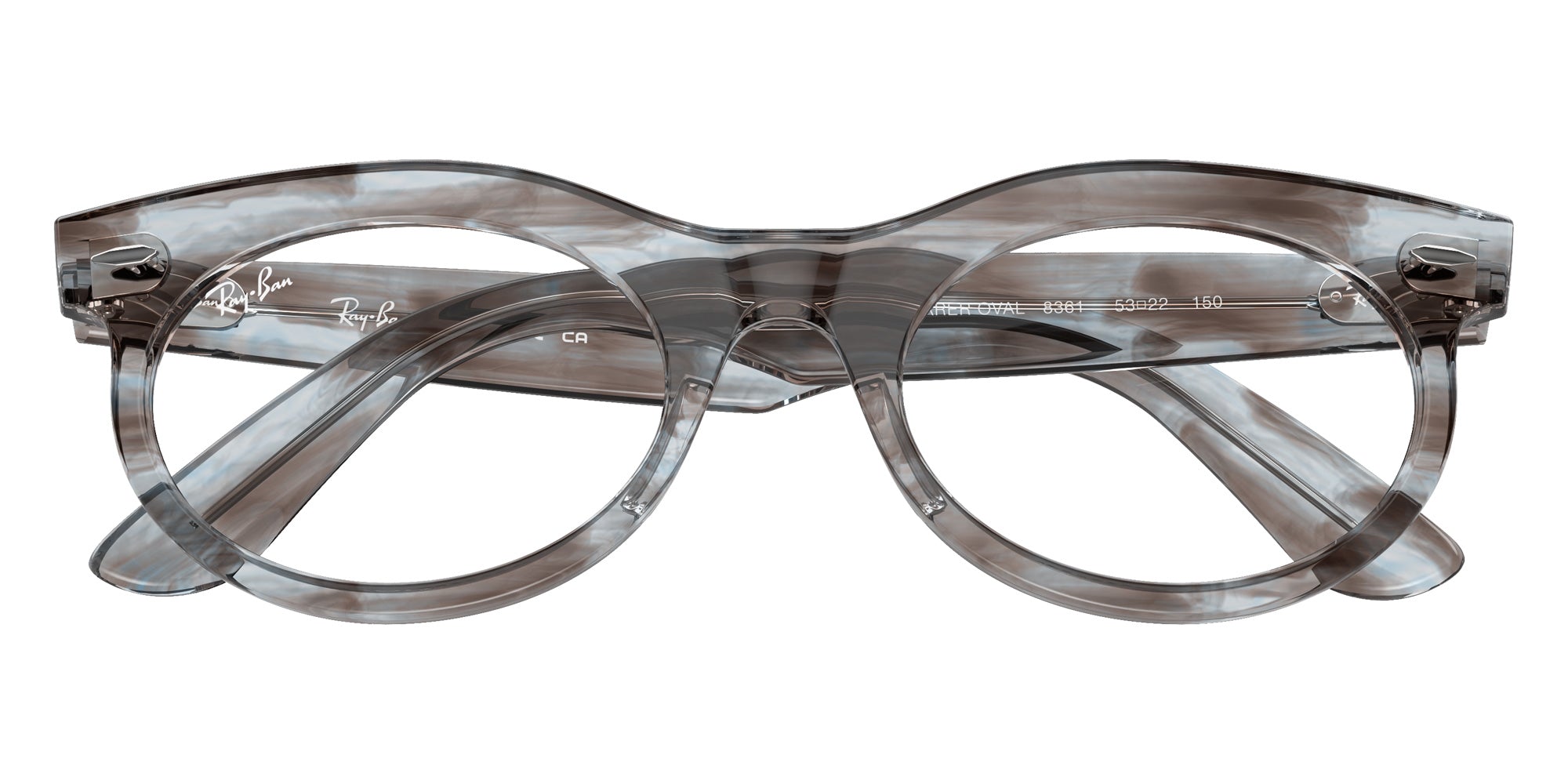 Ray-Ban® RX2242VF RX2242VF 8361 53 Eyeglasses - Striped Transparent Blue