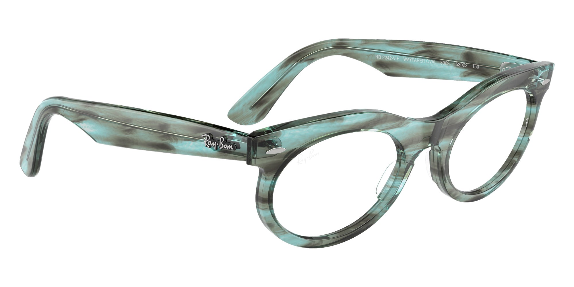 Ray-Ban® RX2242VF RX2242VF 8362 53 Eyeglasses - Striped Transparent Green
