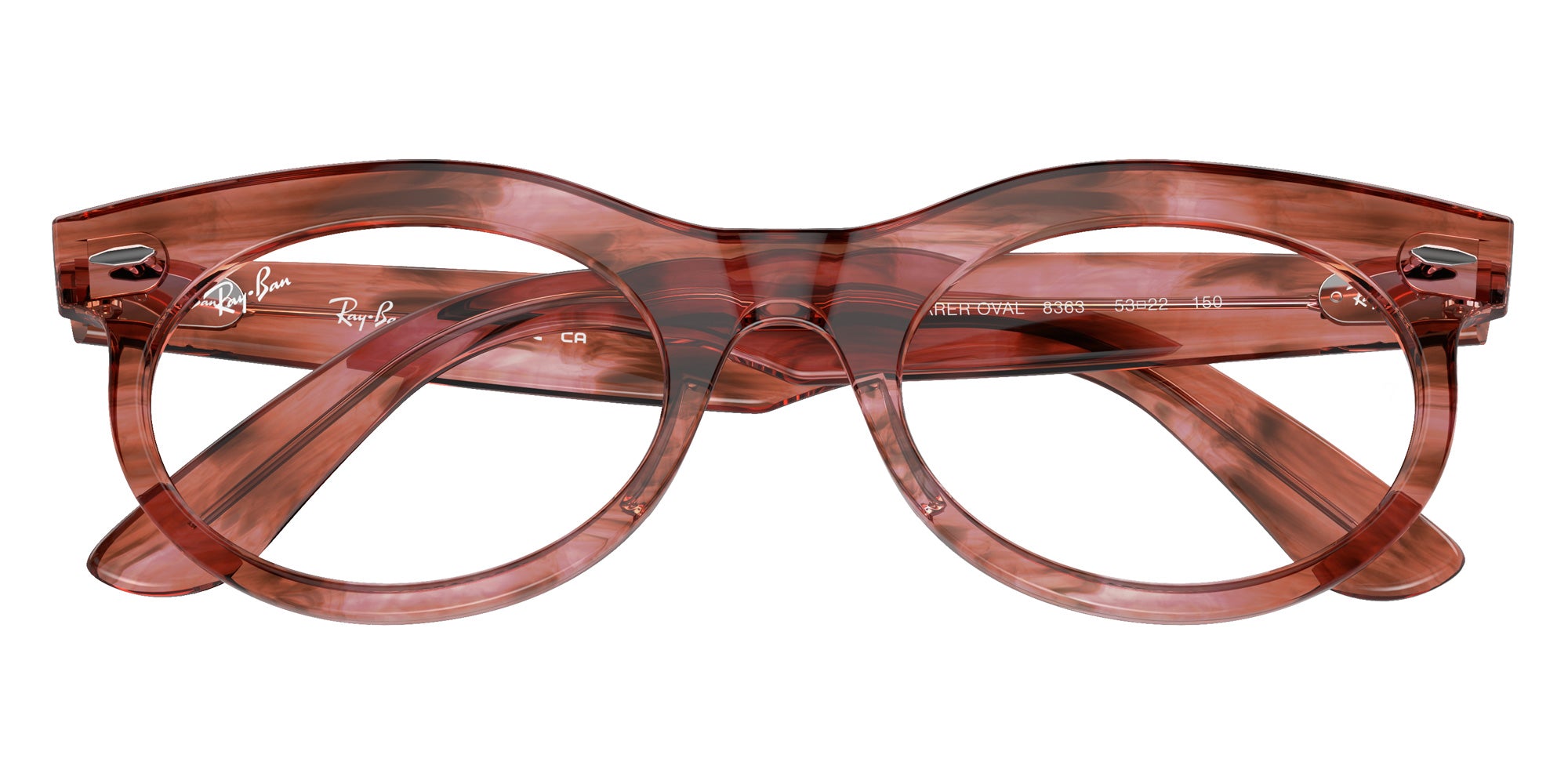 Ray-Ban® RX2242VF RX2242VF 8363 53 Eyeglasses - Striped Transparent Pink