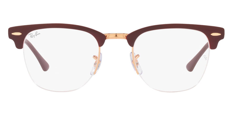 Ray-Ban® Clubmaster Metal RX3716Vm RX3716VM 3147 50 - Bordeaux on Rose Gold Eyeglasses