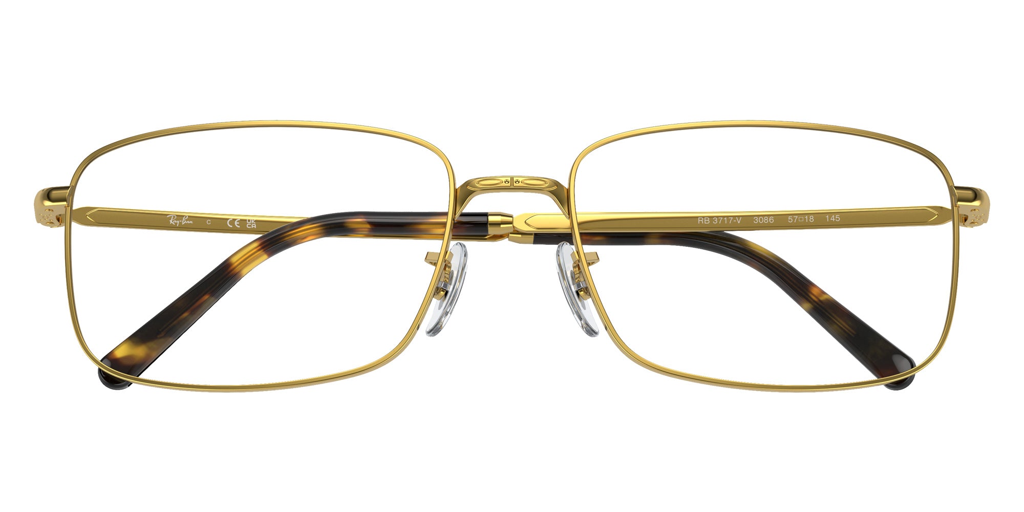 Ray-Ban® RX3717V RX3717V 3086 57 Eyeglasses - Gold