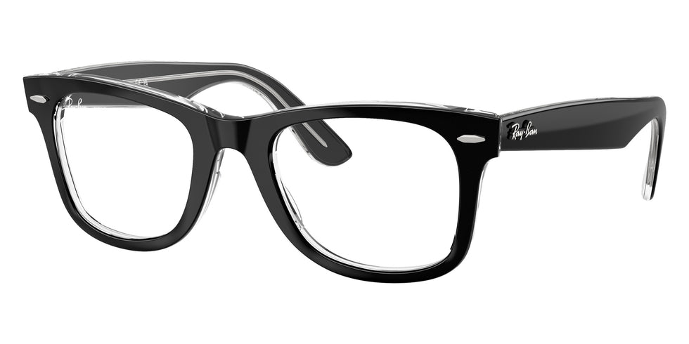 Ray-Ban® RX4340V RX4340V 2034 50 Eyeglasses - Black On Transparent