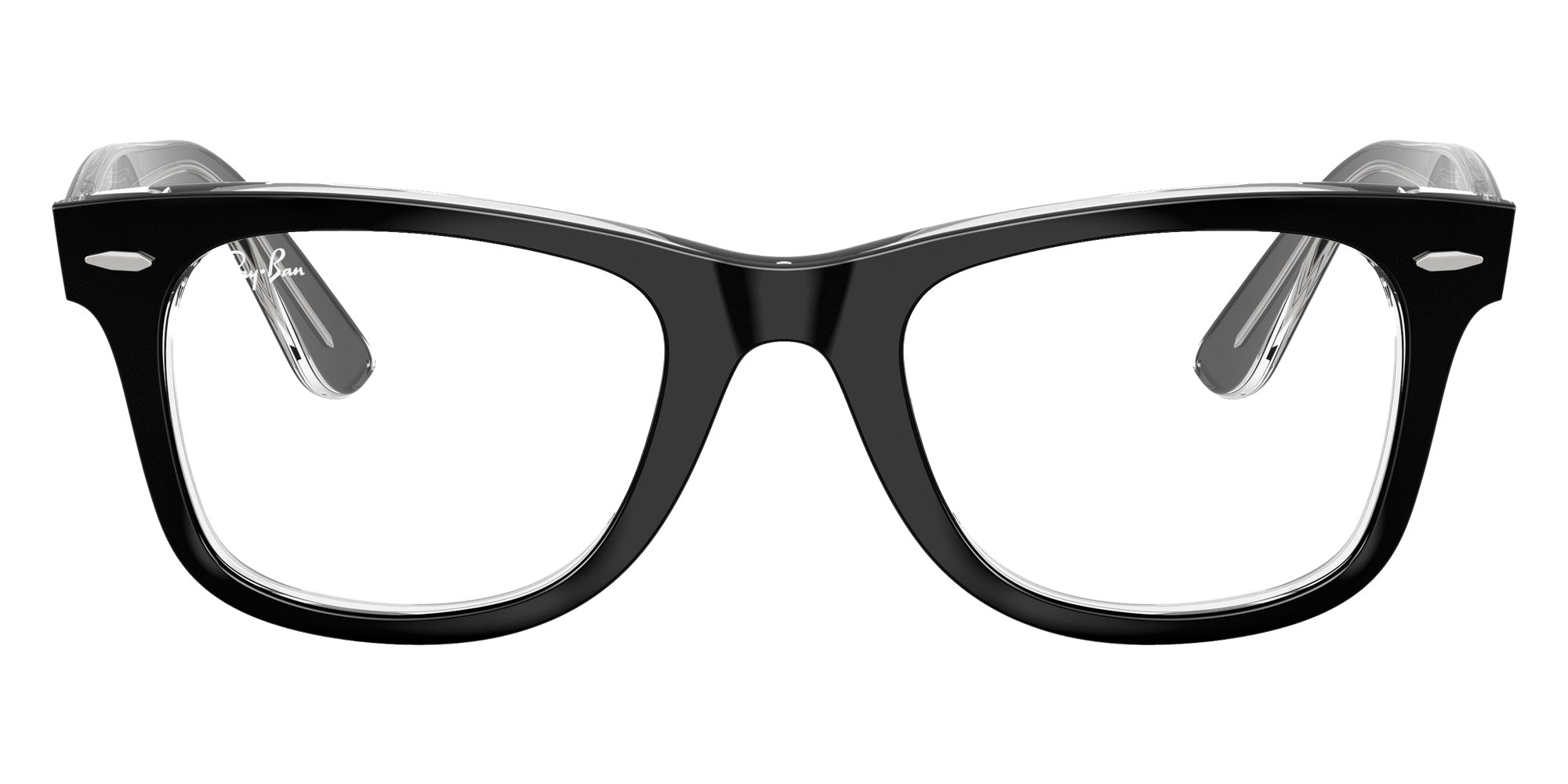 Ray-Ban® RX4340V RX4340V 2034 50 Eyeglasses - Black On Transparent
