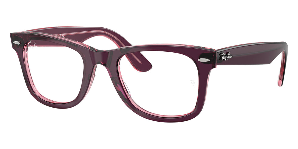 Ray-Ban® RX4340V RX4340V 8364 50 Eyeglasses - Violet On Transparent Pink