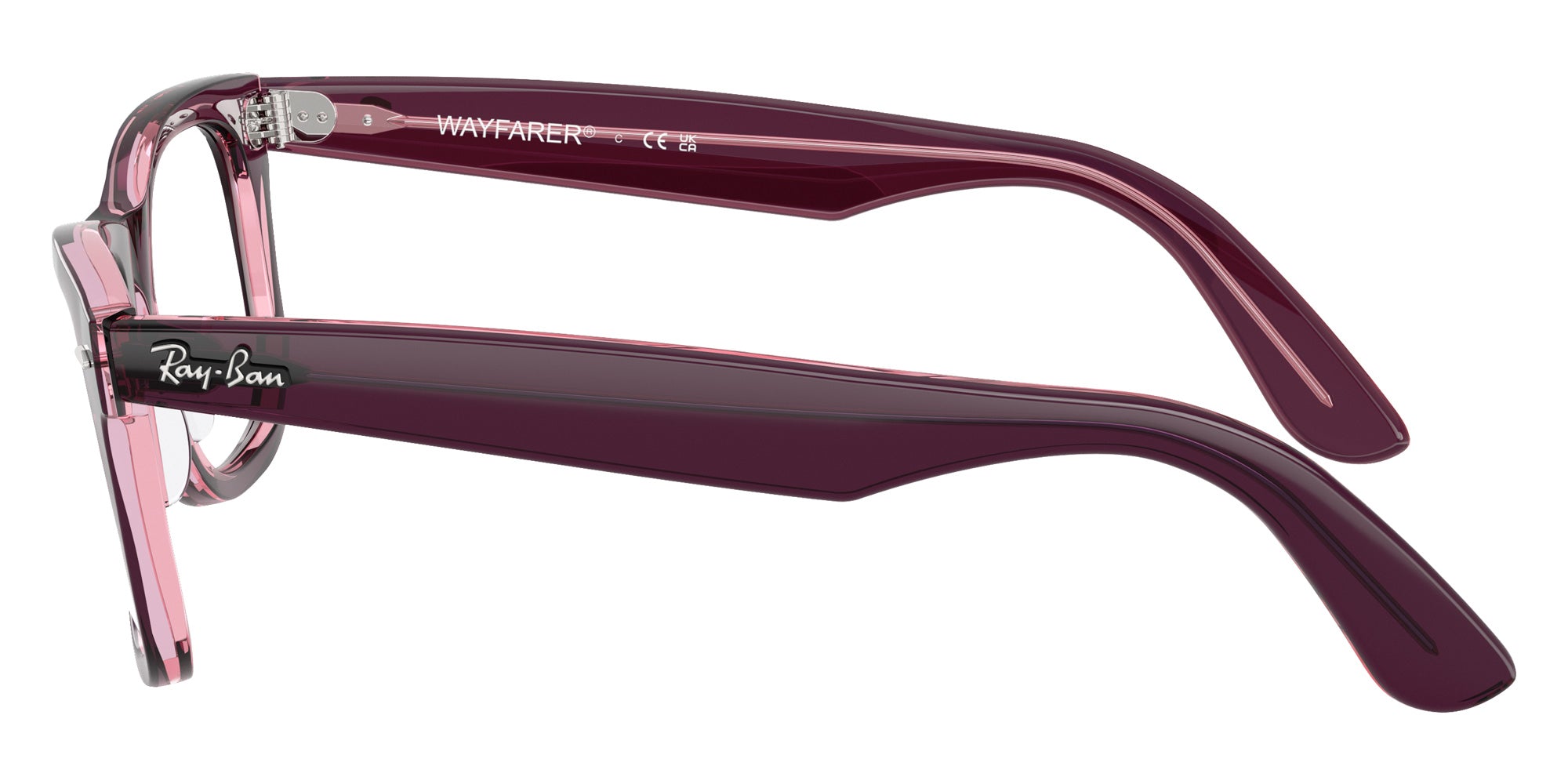 Ray-Ban® RX4340V RX4340V 8364 50 Eyeglasses - Violet On Transparent Pink