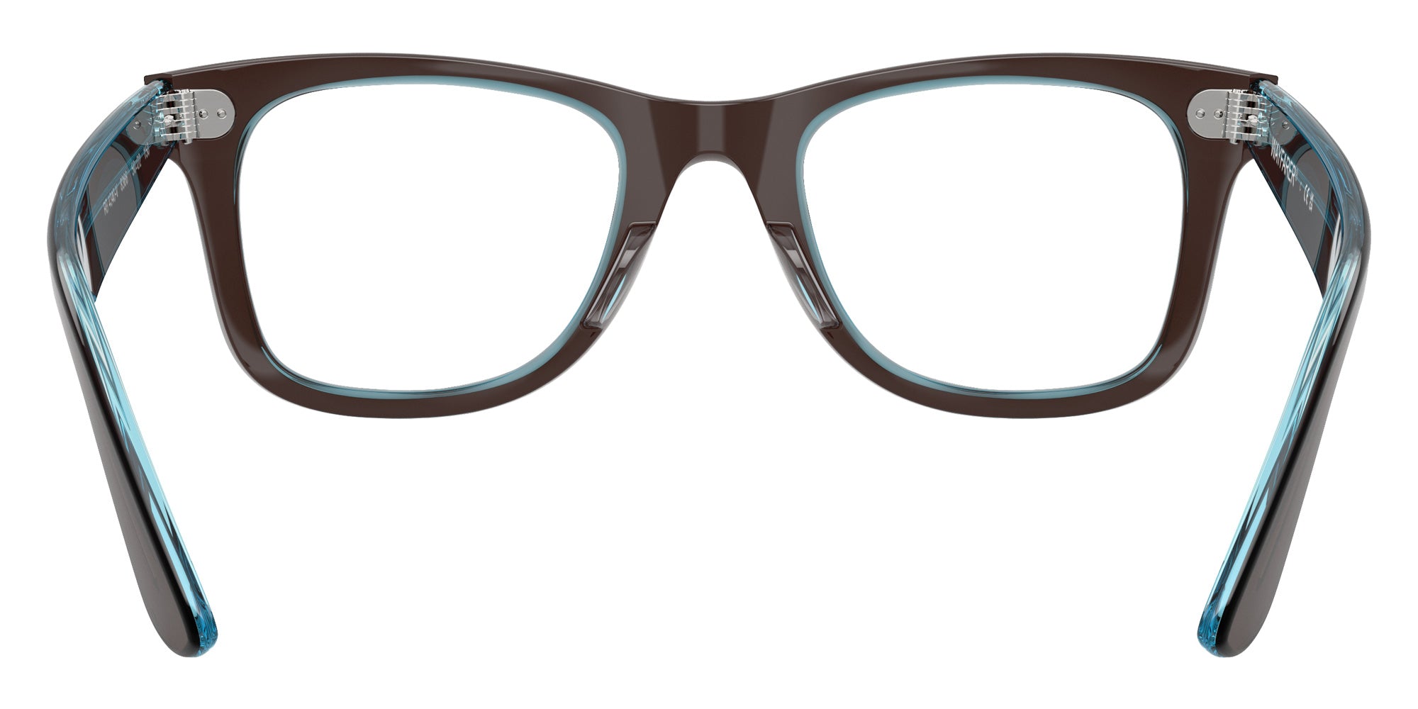 Ray-Ban® RX4340V RX4340V 8366 50 Eyeglasses - Brown On Transparent Blue