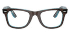 Ray-Ban® RX4340V RX4340V 8366 50 Eyeglasses - Brown On Transparent Blue
