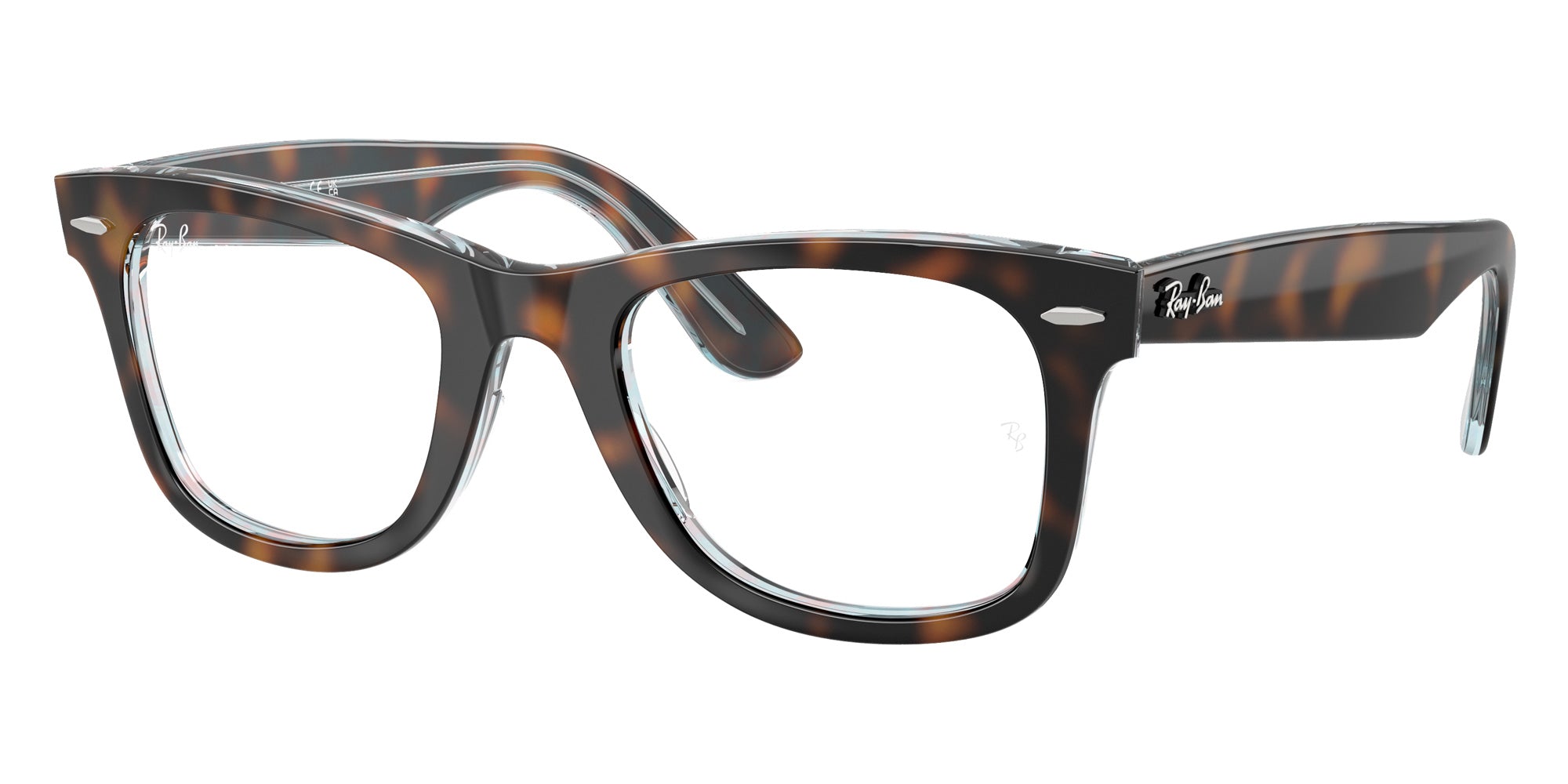Ray-Ban® RX4340V RX4340V 8401 50 Eyeglasses - Dark Havana On Multicolor