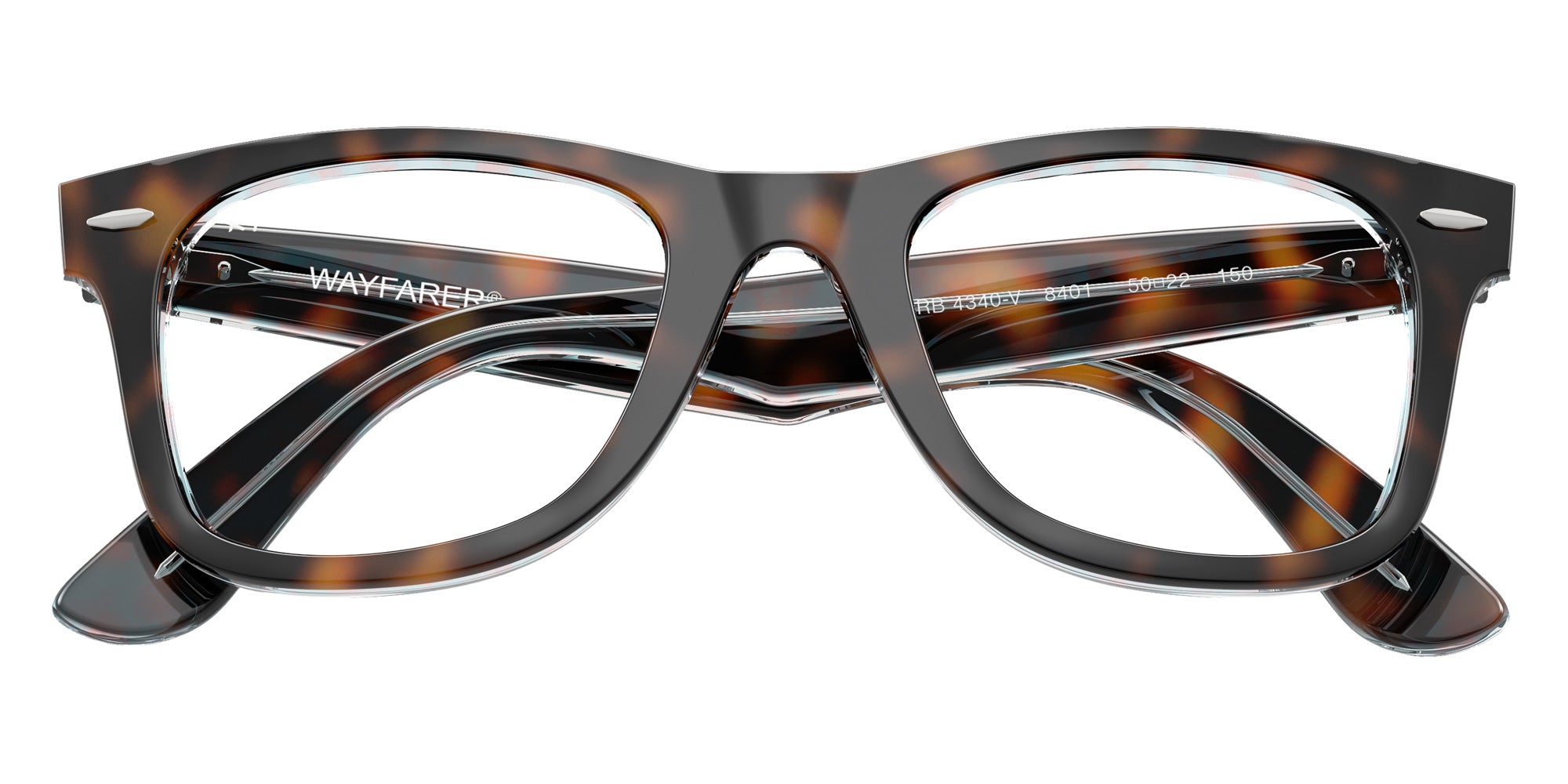 Ray-Ban® RX4340V RX4340V 8401 50 Eyeglasses - Dark Havana On Multicolor