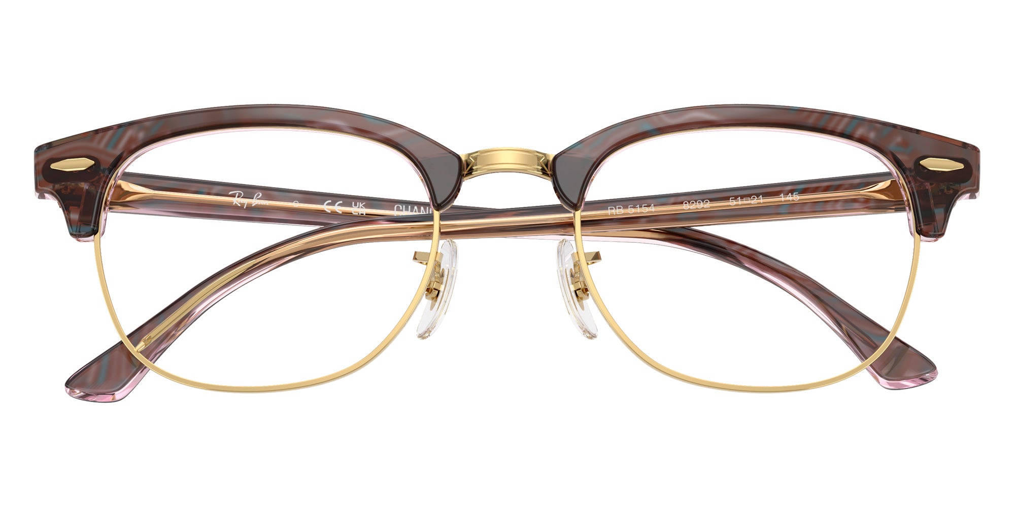 Ray-Ban® RX5154 RX5154 8292 53 Eyeglasses - Photo Waves Purple