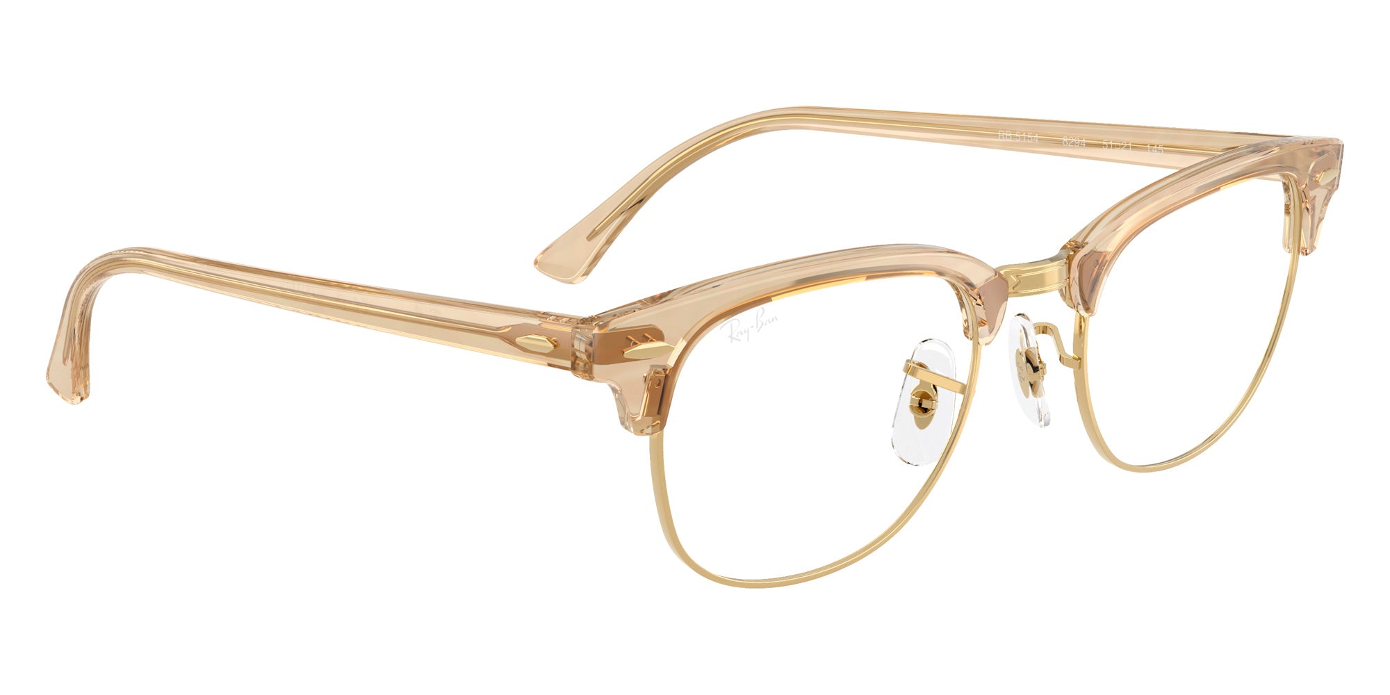 Ray-Ban® RX5154 RX5154 8294 53 Eyeglasses - Photo Waves Brown