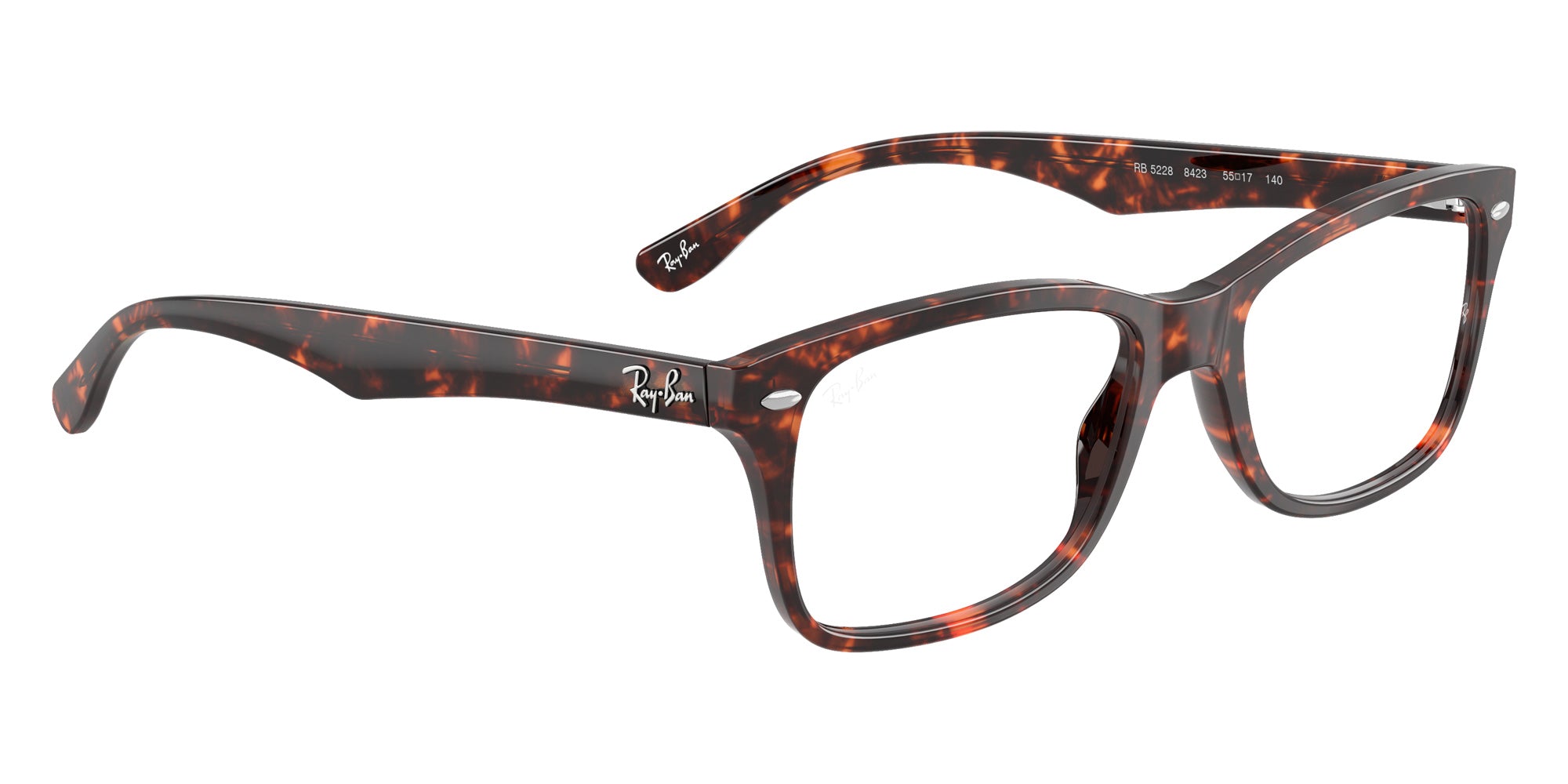 Ray-Ban® RX5228 RX5228 8423 50 Eyeglasses - Havana Red Turtle