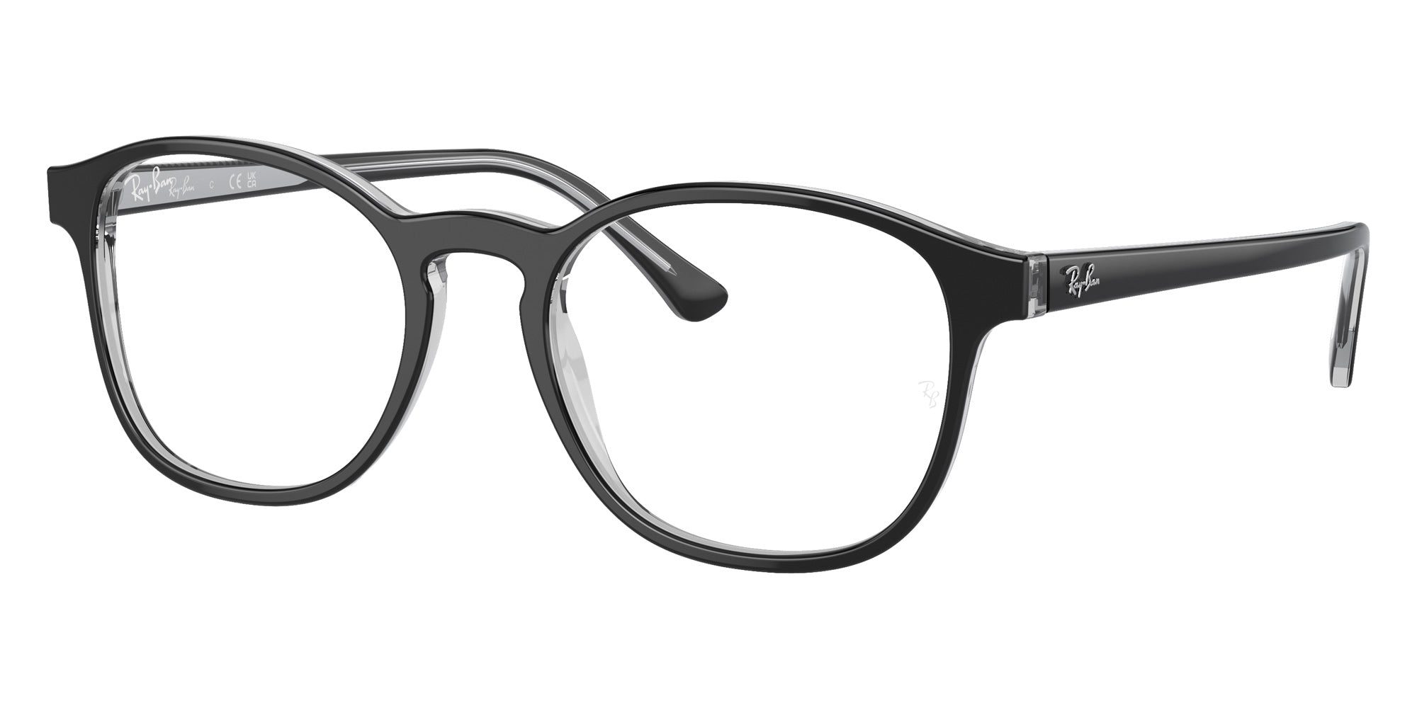 Ray-Ban® RX5417F RX5417F 8367 52 Eyeglasses - Dark Gray On Transparent Gray