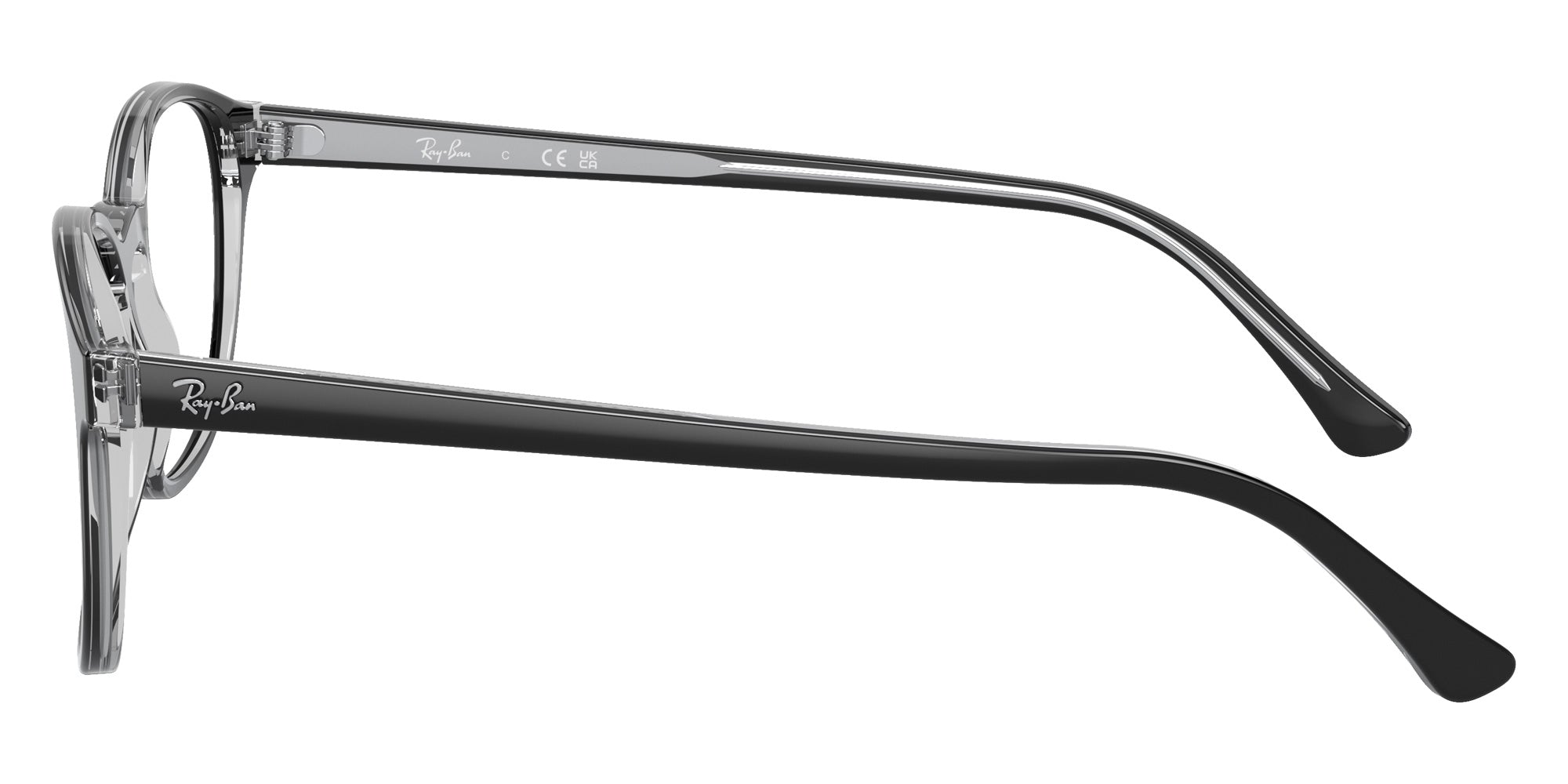 Ray-Ban® RX5417F RX5417F 8367 52 Eyeglasses - Dark Gray On Transparent Gray