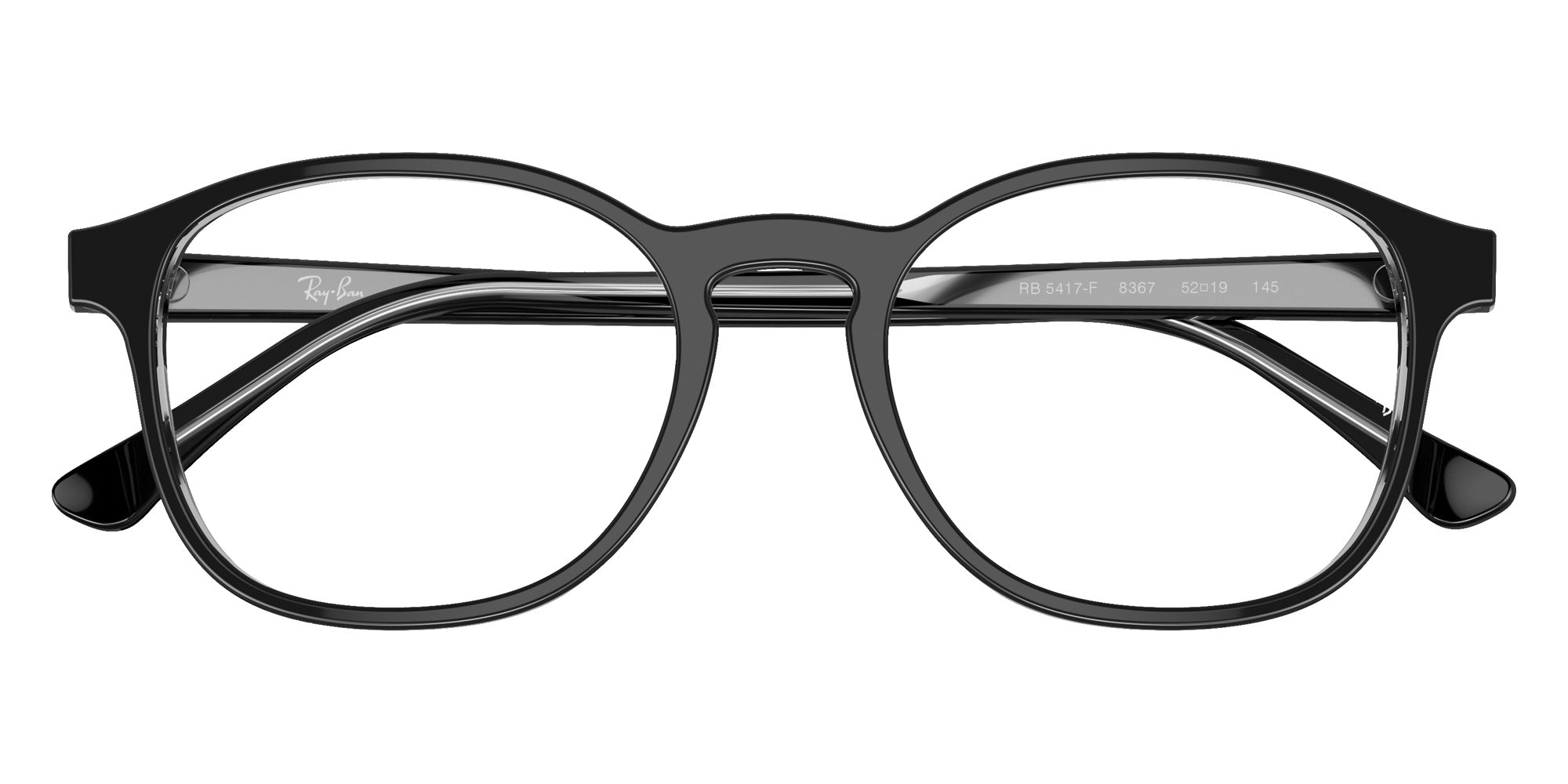 Ray-Ban® RX5417F RX5417F 8367 52 Eyeglasses - Dark Gray On Transparent Gray
