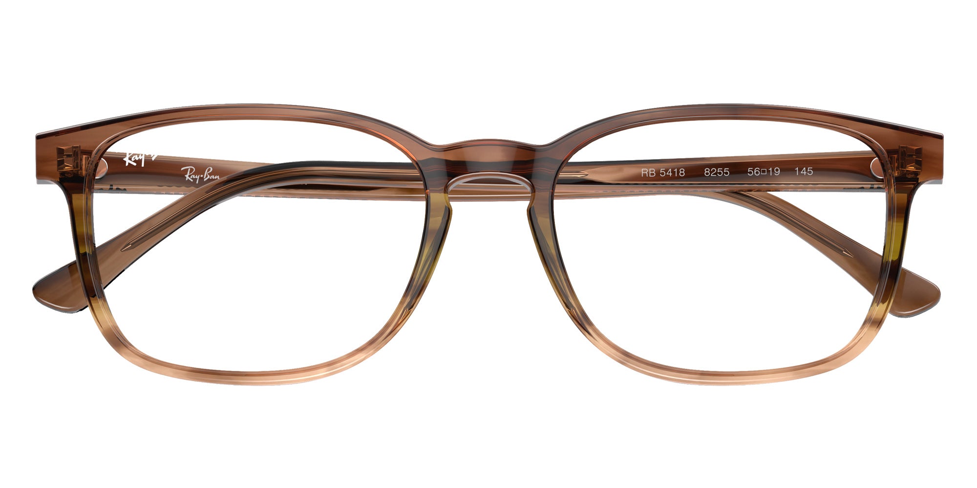 Ray-Ban® RX5418 RX5418 8255 56 Eyeglasses - Striped Brown/Green