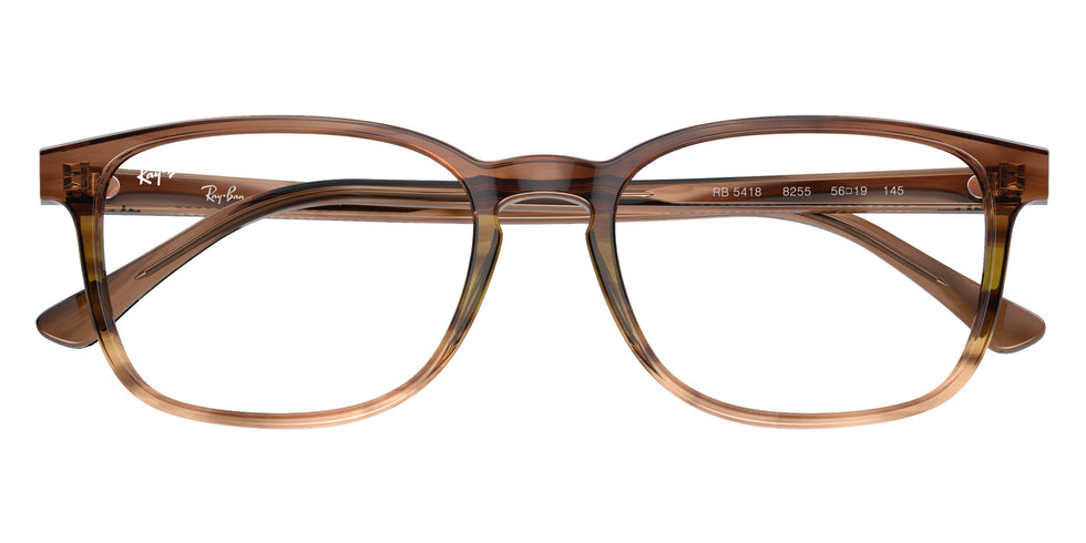 Ray-Ban® RX5418 RX5418 8255 56 Eyeglasses - Striped Brown/Green