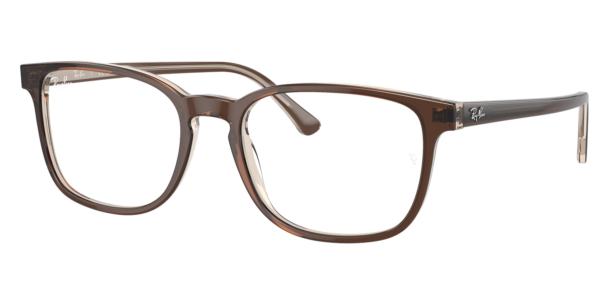 Ray-Ban® RX5418 RX5418 8365 54 Eyeglasses - Brown On Transparent Light Brown