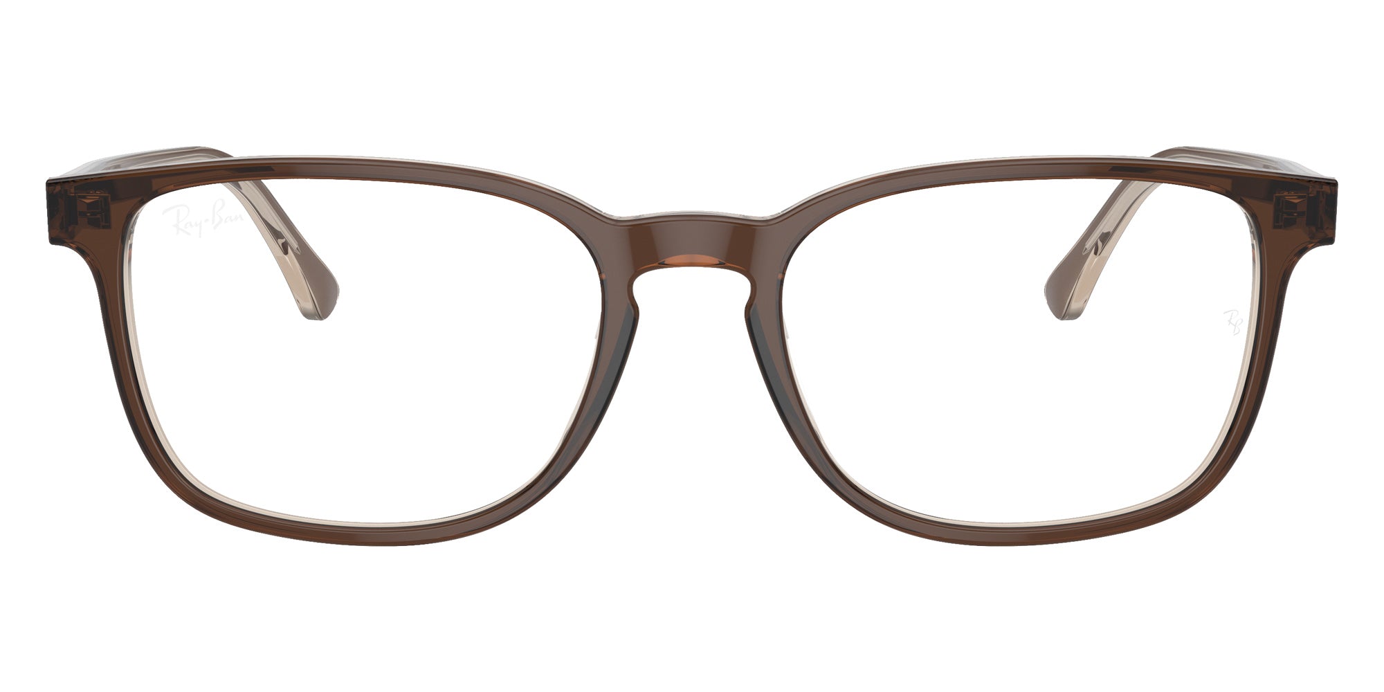 Ray-Ban® RX5418 RX5418 8365 54 Eyeglasses - Brown On Transparent Light Brown
