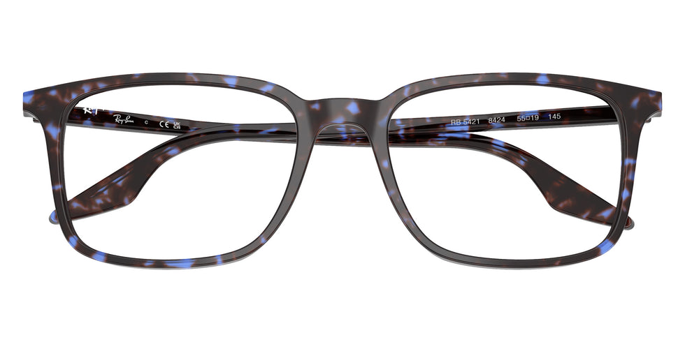 Ray-Ban® RX5421 RX5421 8424 55 Eyeglasses - Havana Blue Turtle