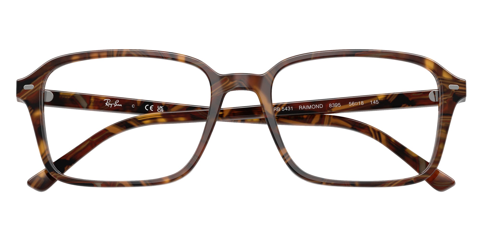 Ray-Ban® RX5431 RX5431 8395 56 Eyeglasses - Transparent Fantasy Brown/Yellow