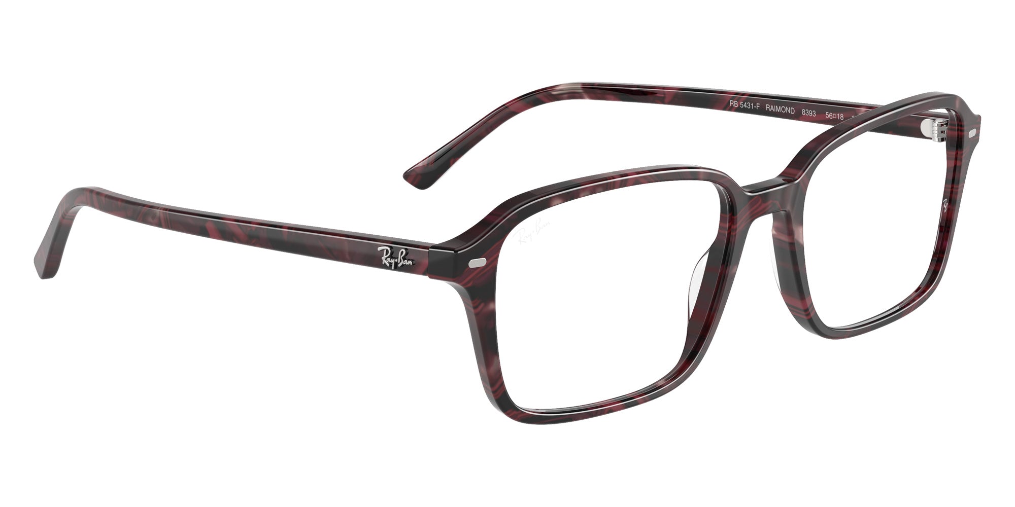 Ray-Ban® RX5431F RX5431F 8393 54 Eyeglasses - Transparent Fantasy Violet/Red