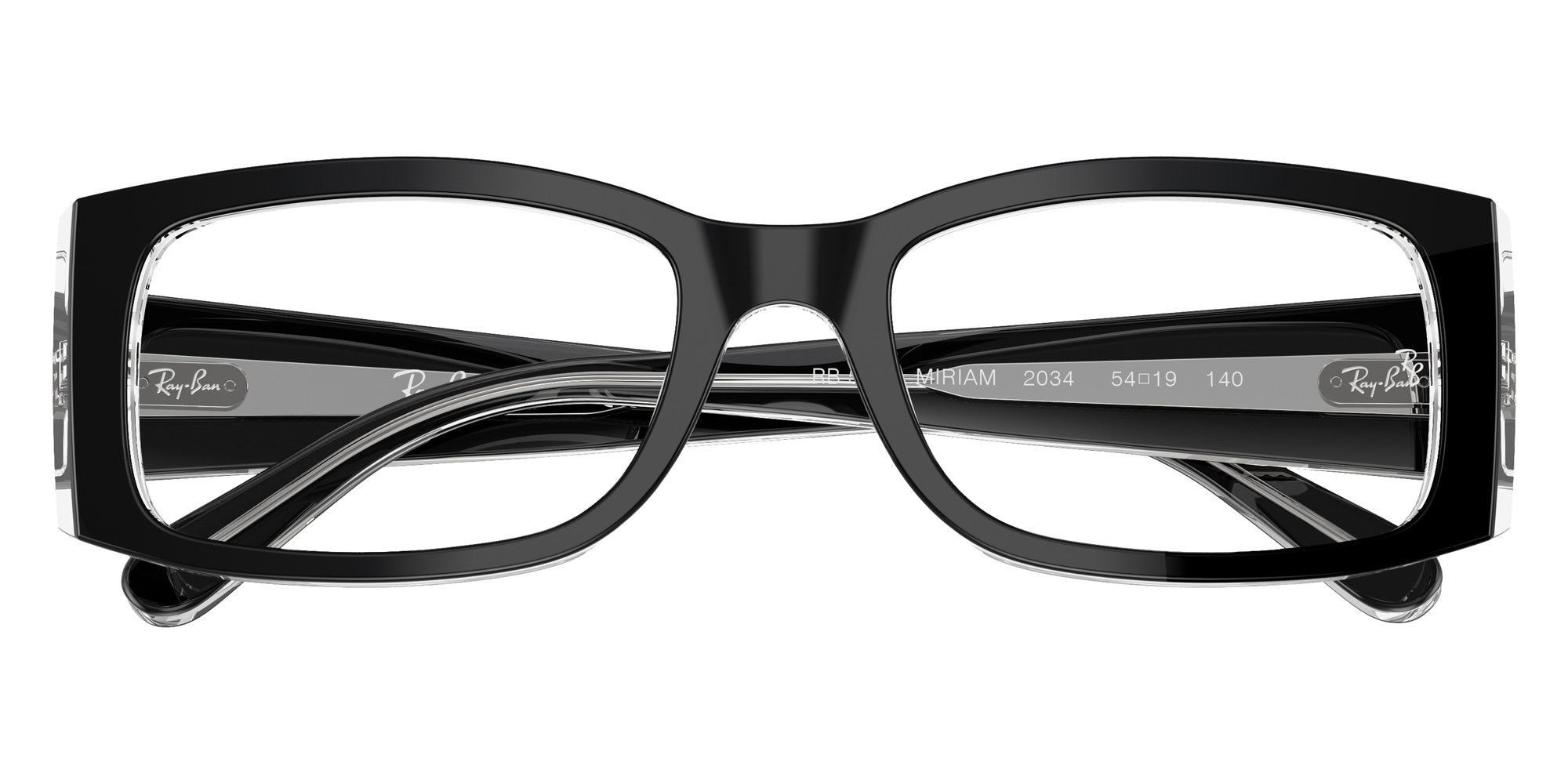 Ray-Ban® RX5434 RX5434 2034 54 Eyeglasses - Black On Transparent
