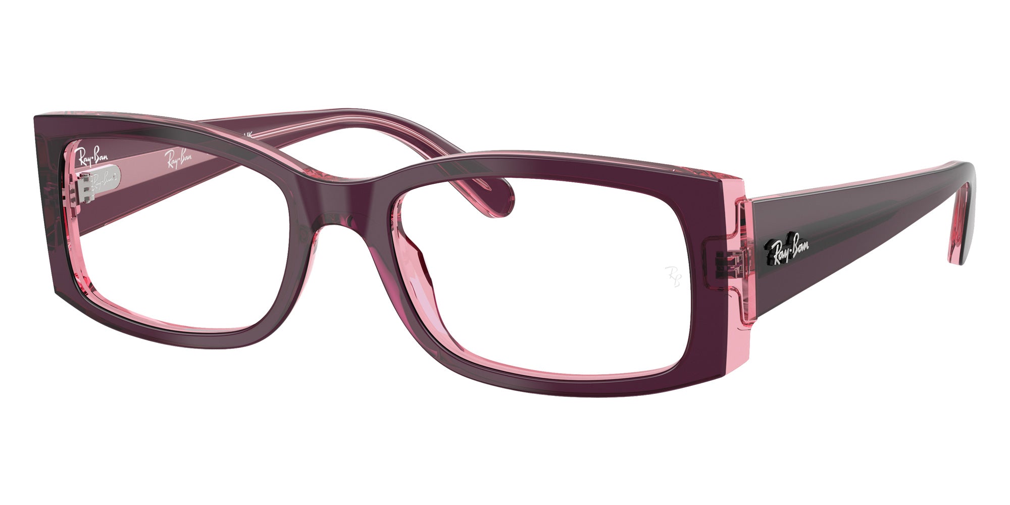 Ray-Ban® RX5434 RX5434 8364 54 Eyeglasses - Violet On Transparent Pink