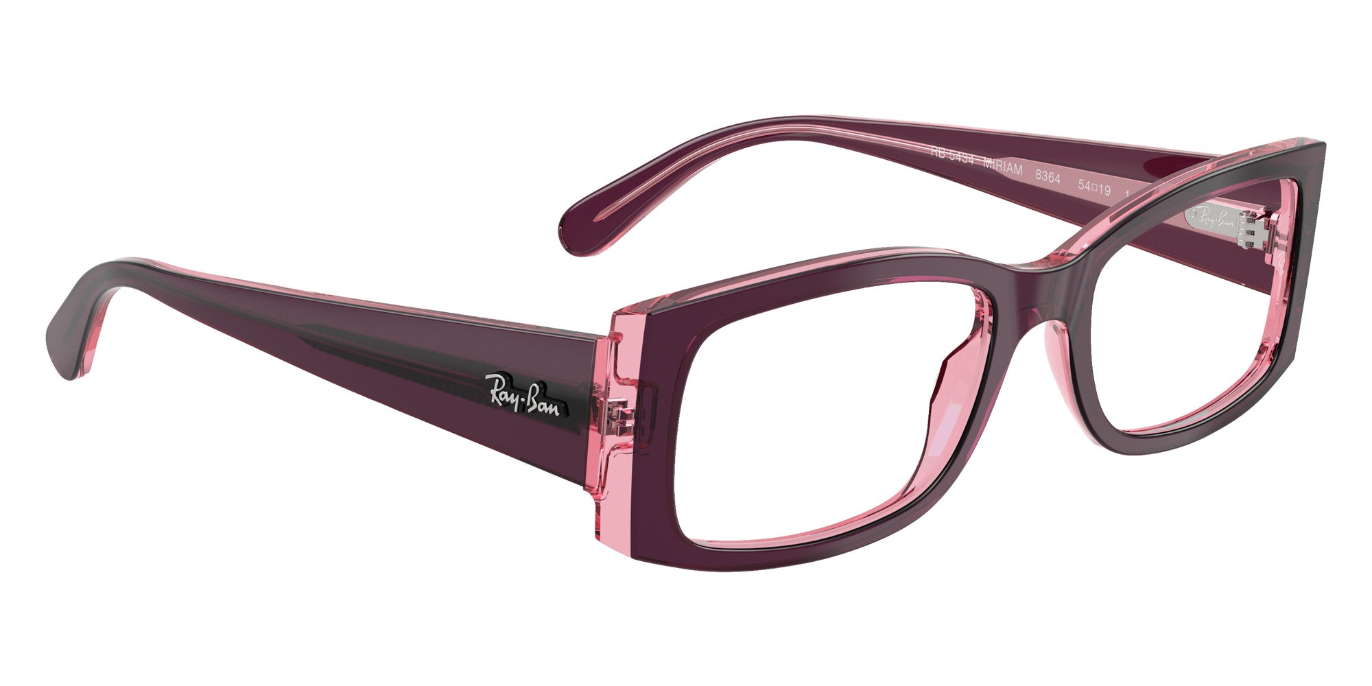Ray-Ban® RX5434 RX5434 8364 54 Eyeglasses - Violet On Transparent Pink