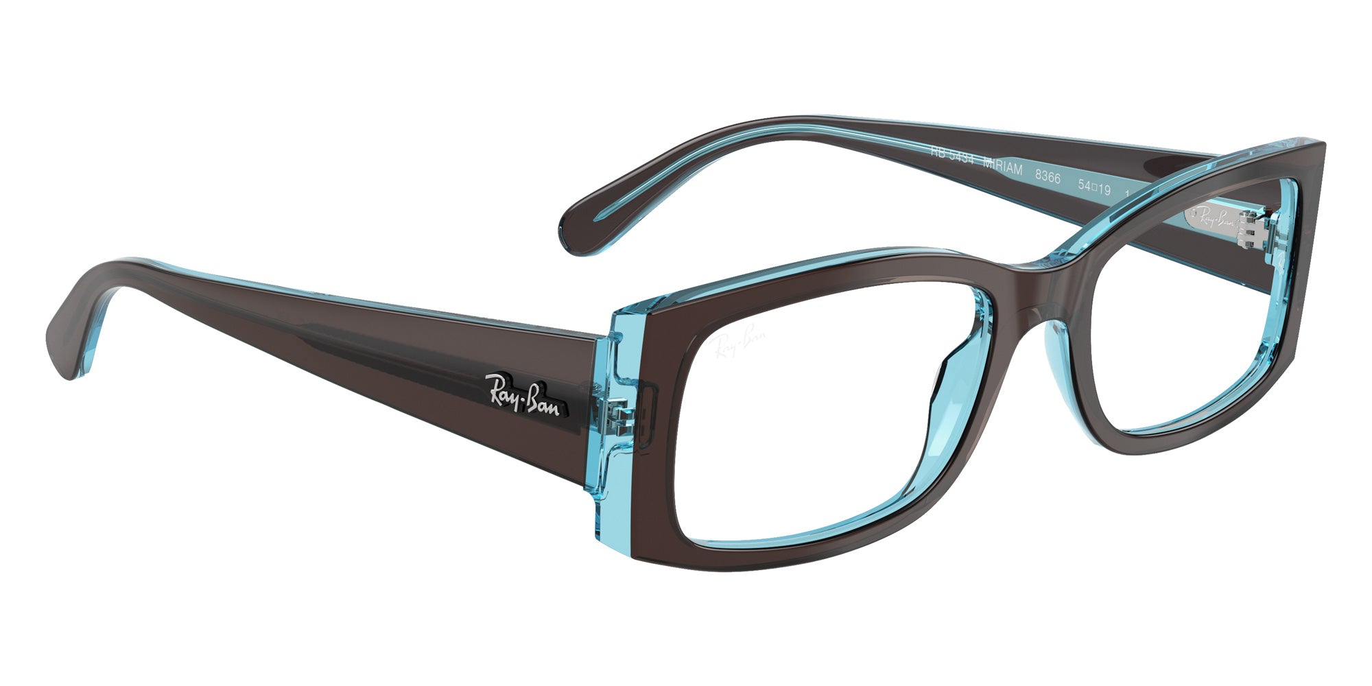 Ray-Ban® RX5434 RX5434 8366 54 Eyeglasses - Brown On Transparent Blue