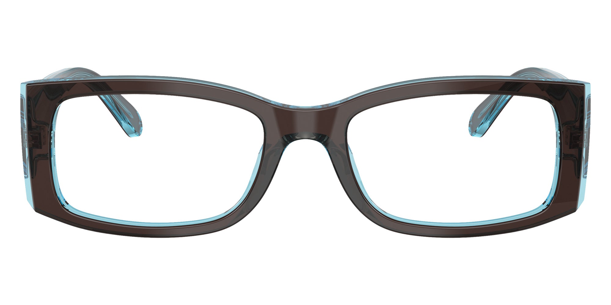 Ray-Ban® RX5434 RX5434 8366 54 Eyeglasses - Brown On Transparent Blue