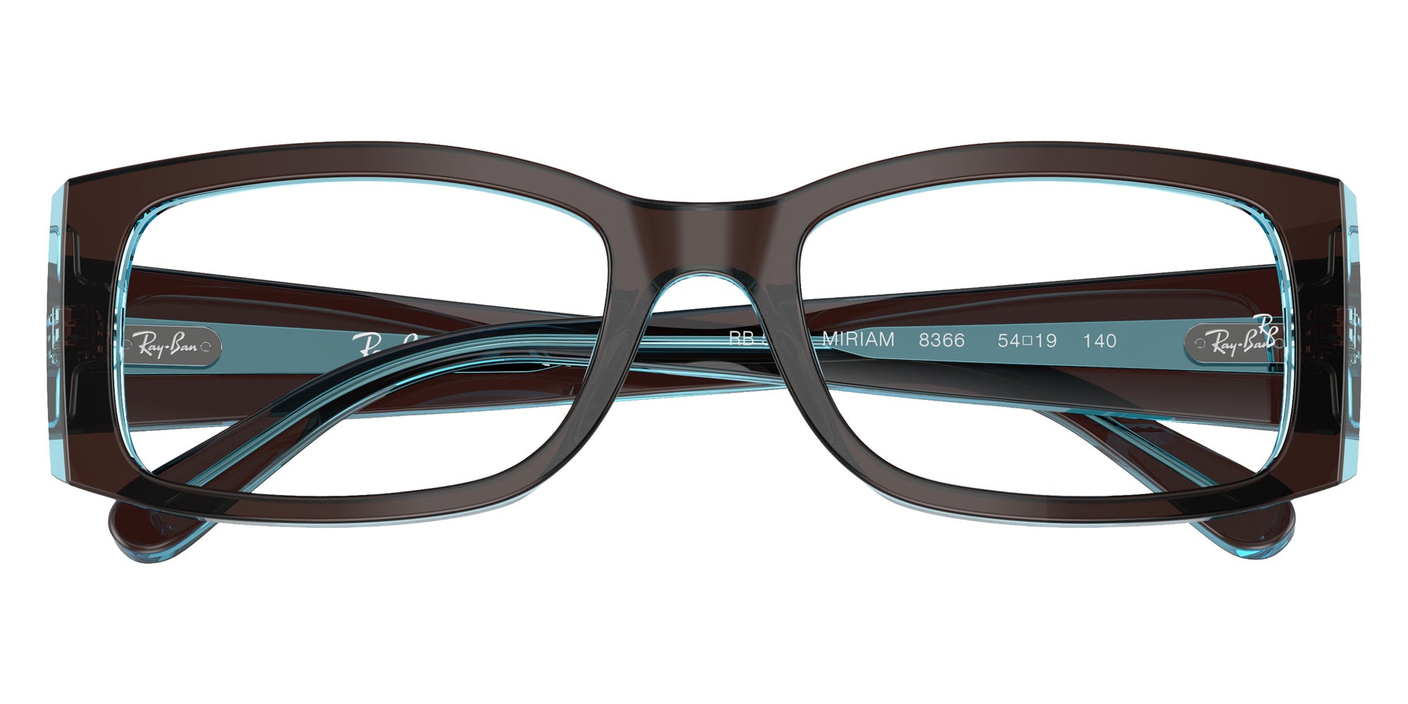 Ray-Ban® RX5434 RX5434 8366 54 Eyeglasses - Brown On Transparent Blue