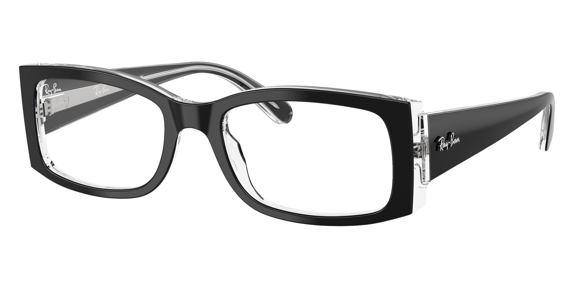 Ray-Ban® RX5434F RX5434F 2034 54 Eyeglasses - Black On Transparent