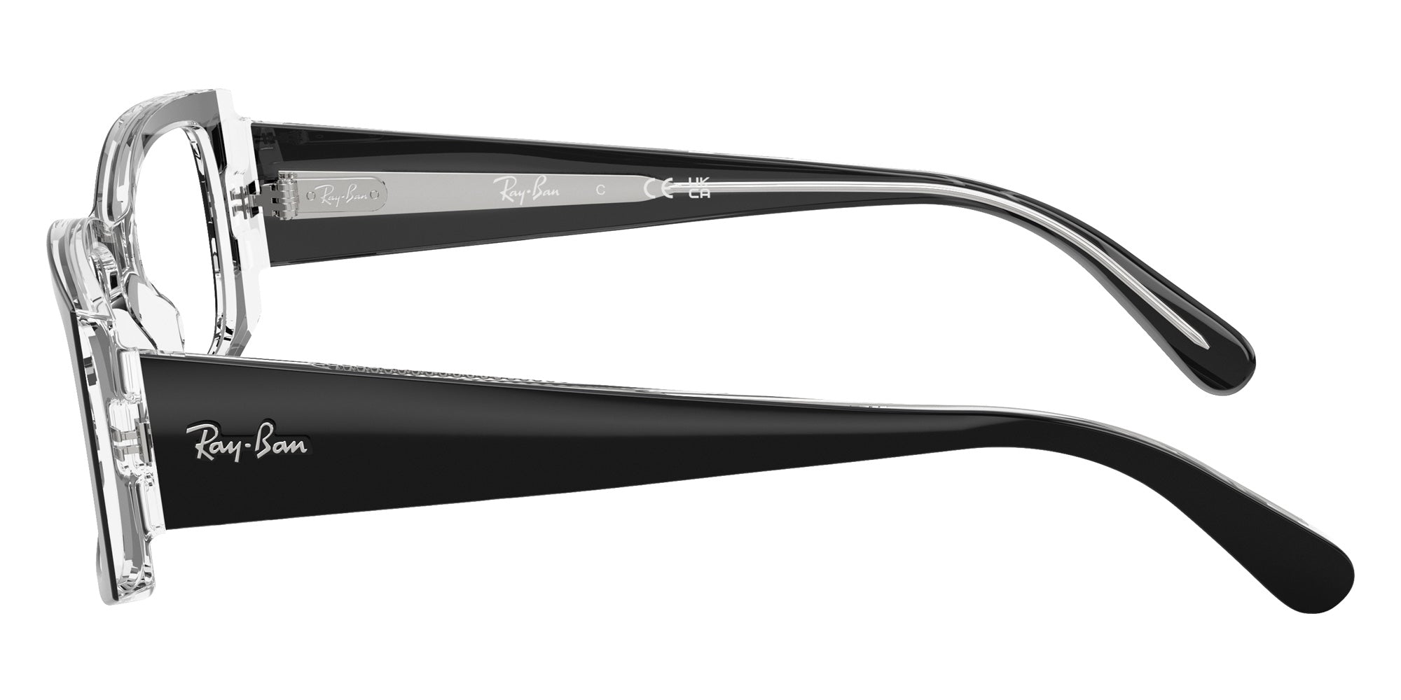 Ray-Ban® RX5434F RX5434F 2034 54 Eyeglasses - Black On Transparent