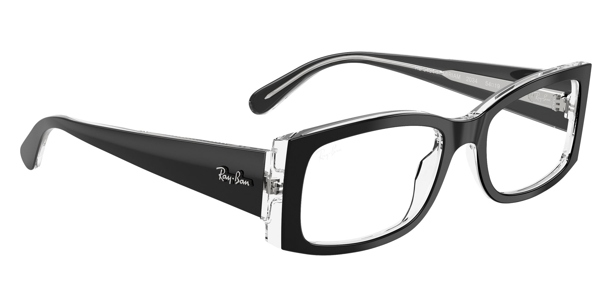 Ray-Ban® RX5434F RX5434F 2034 54 Eyeglasses - Black On Transparent