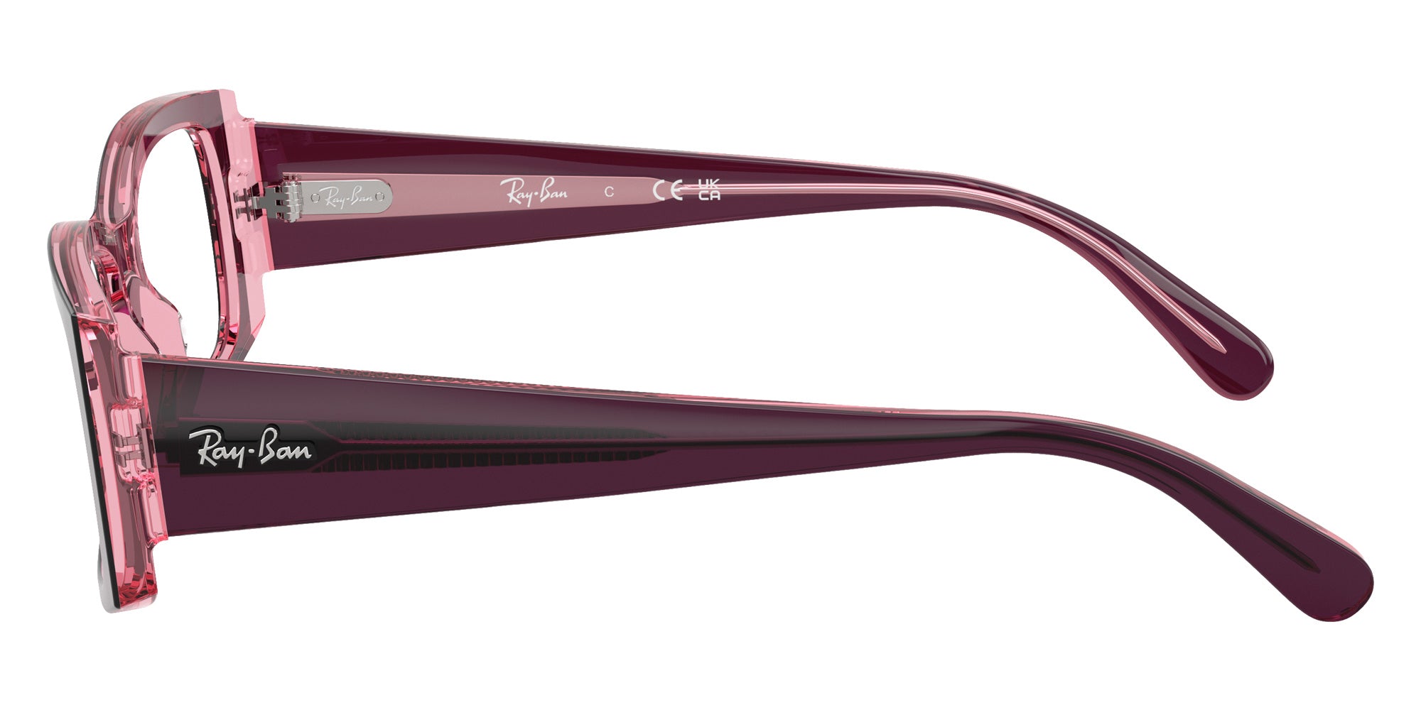 Ray-Ban® RX5434F RX5434F 8364 54 Eyeglasses - Violet On Transparent Pink